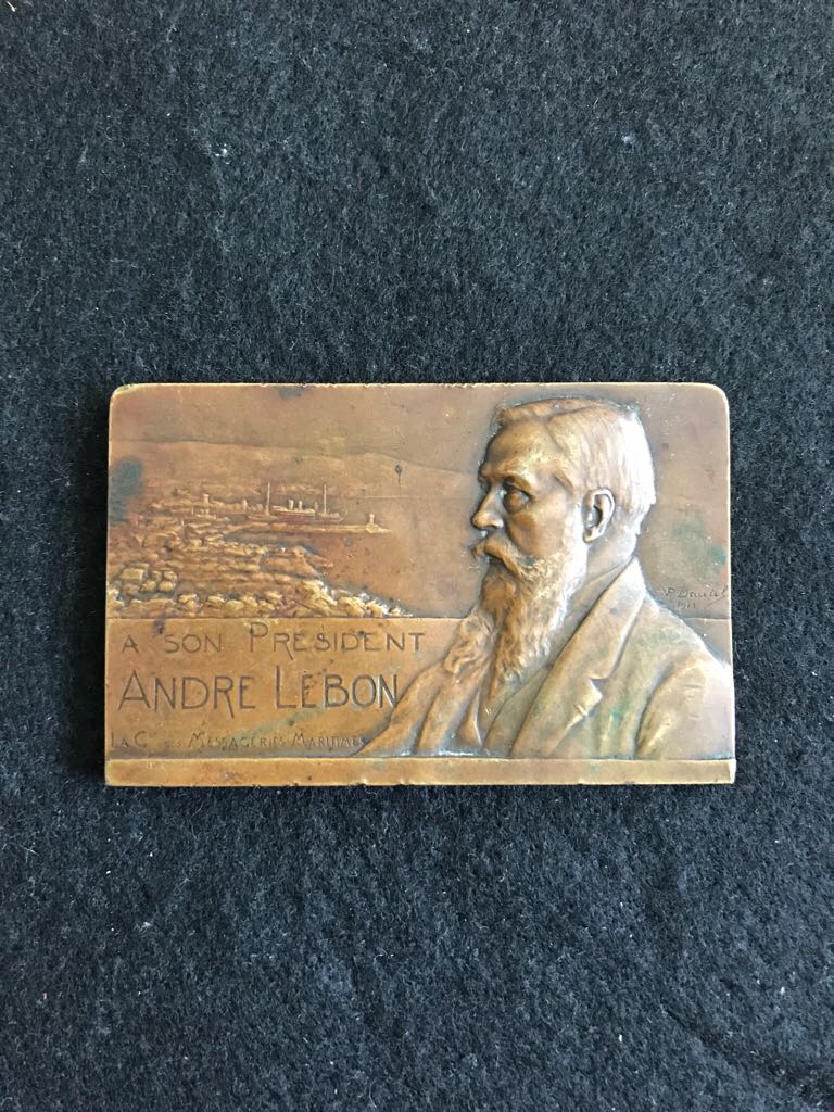 President Andre Lebon Maritime Courier Company Medal  coin collectible - Main Image 2