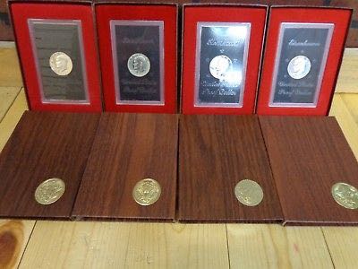 1971-1974 S Proof Eisenhower Dollar 40% Silver Brown Box Set  coin collectible - Main Image 2
