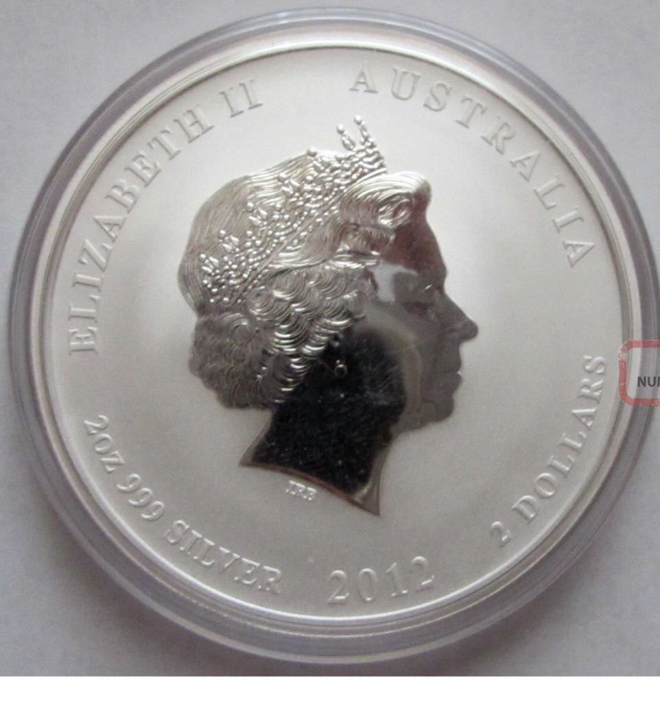 Perth Mint Year Of The Dragon 2oz Silver Coin 2012  coin collectible - Main Image 2