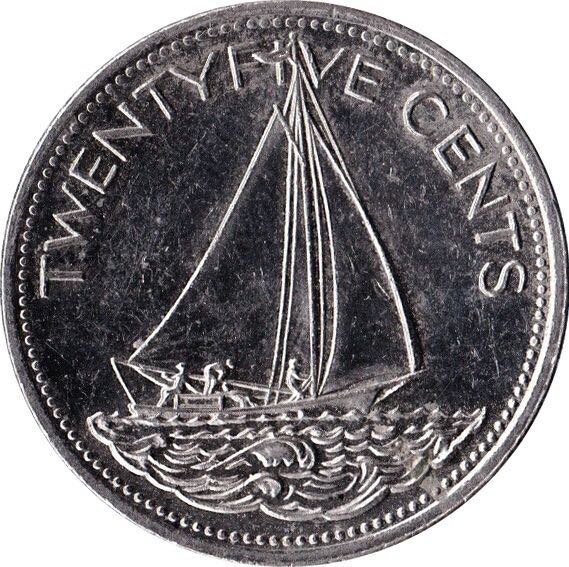 1-Bahamas 25 Cents, 2007  coin collectible - Main Image 2