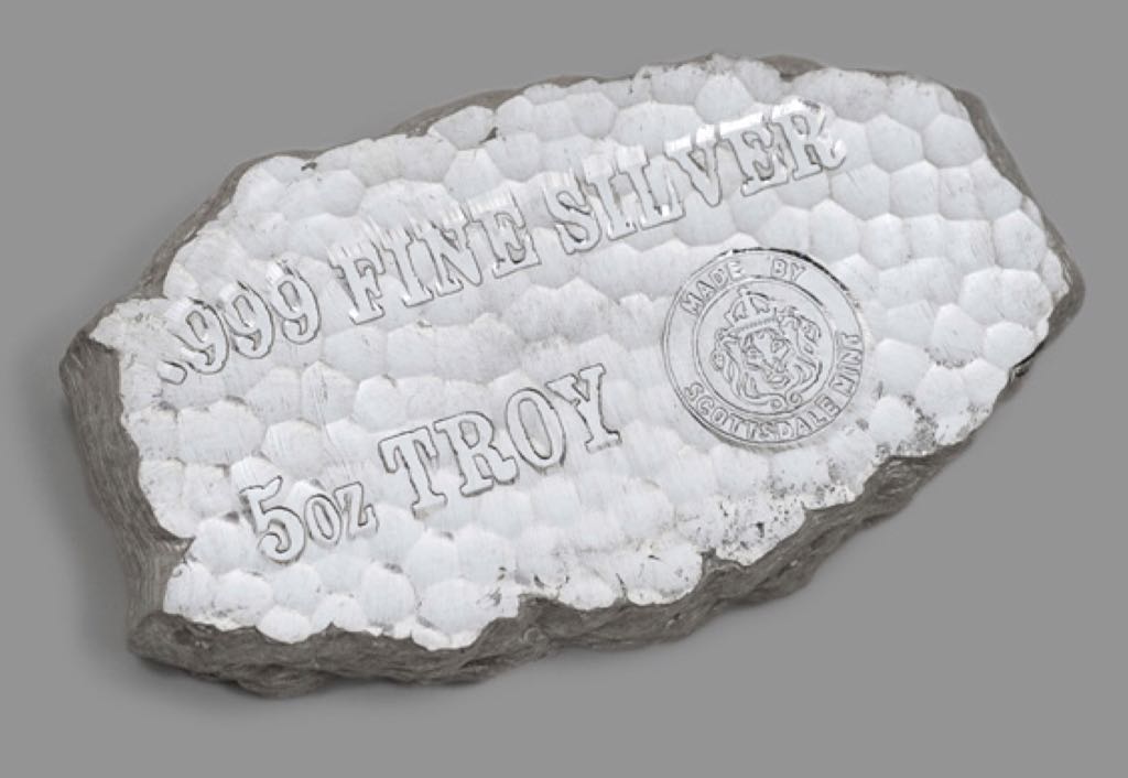Scottsdale Mint 5oz Tombstone “Silver Nugget” Silver Bar  coin collectible - Main Image 2
