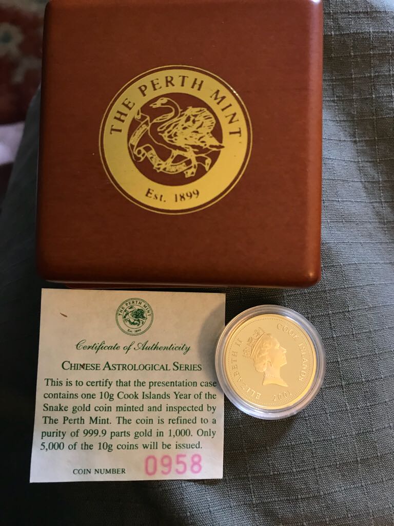Cook Island Lunar Year Of The Snake  coin collectible - Main Image 2