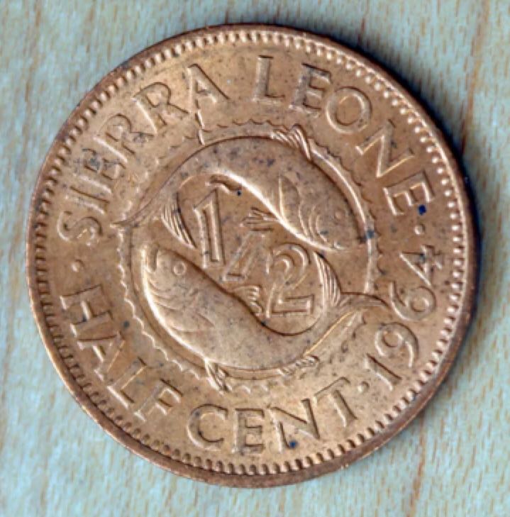 Sierra Leone 1/2 Cent  coin collectible - Main Image 2
