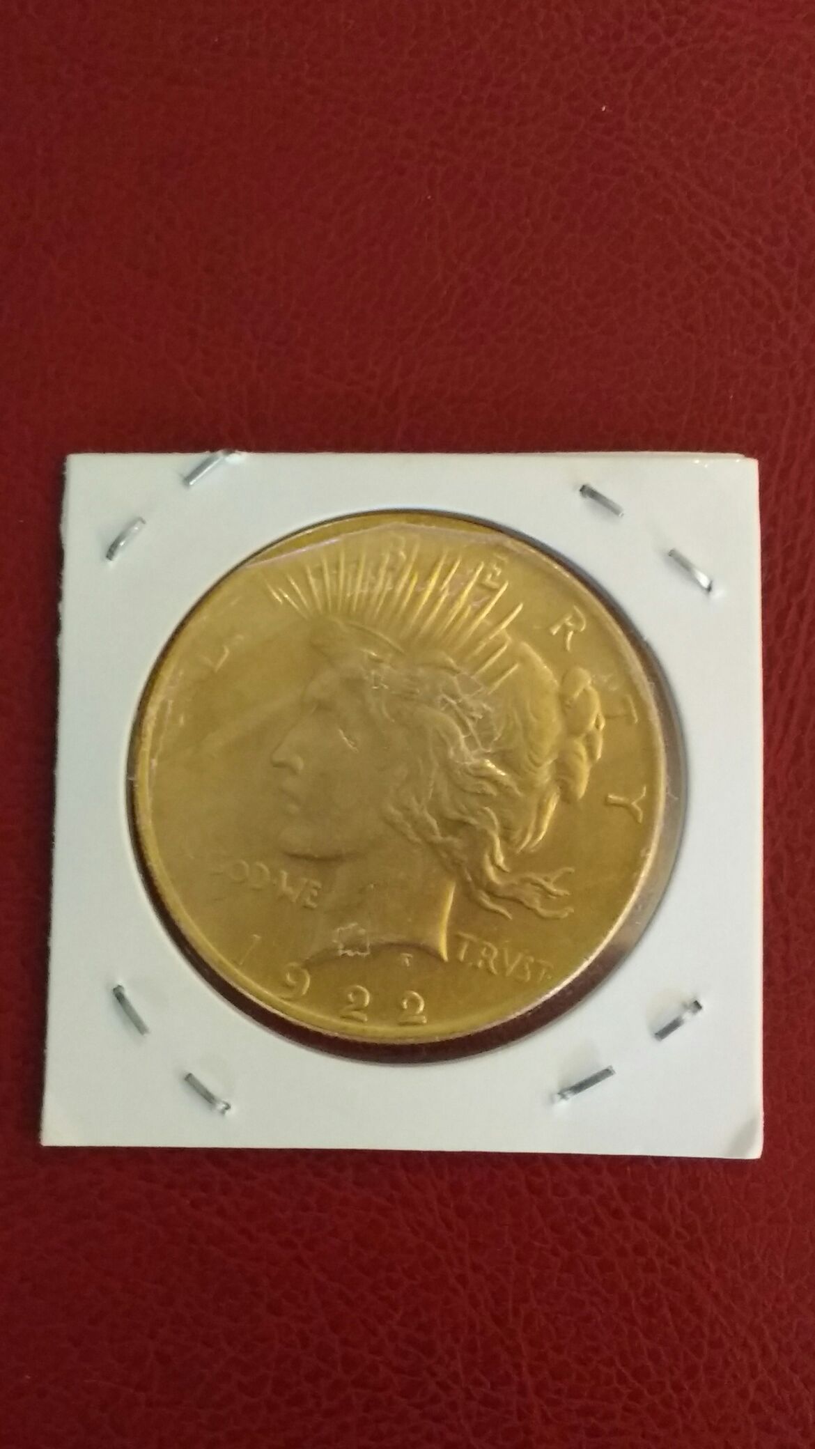 1922 Fake Two Headed Peace Dollar Gold Plated.  coin collectible - Main Image 2