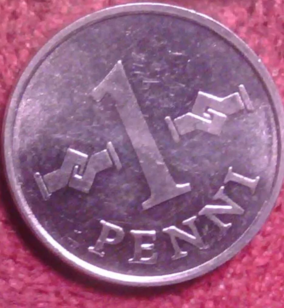 Finland 1 Pennia 1968, 1969 #103  coin collectible - Main Image 2