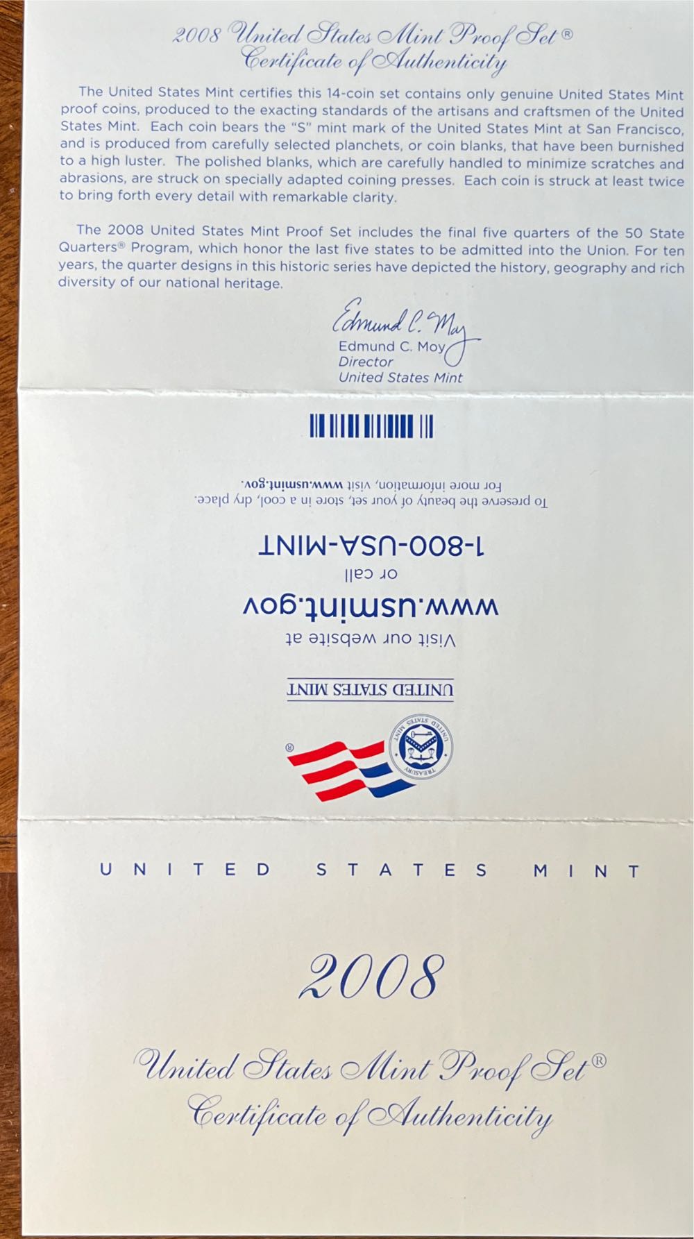 United States Mint Proof Set 2008  coin collectible [Barcode 704785055865] - Main Image 4