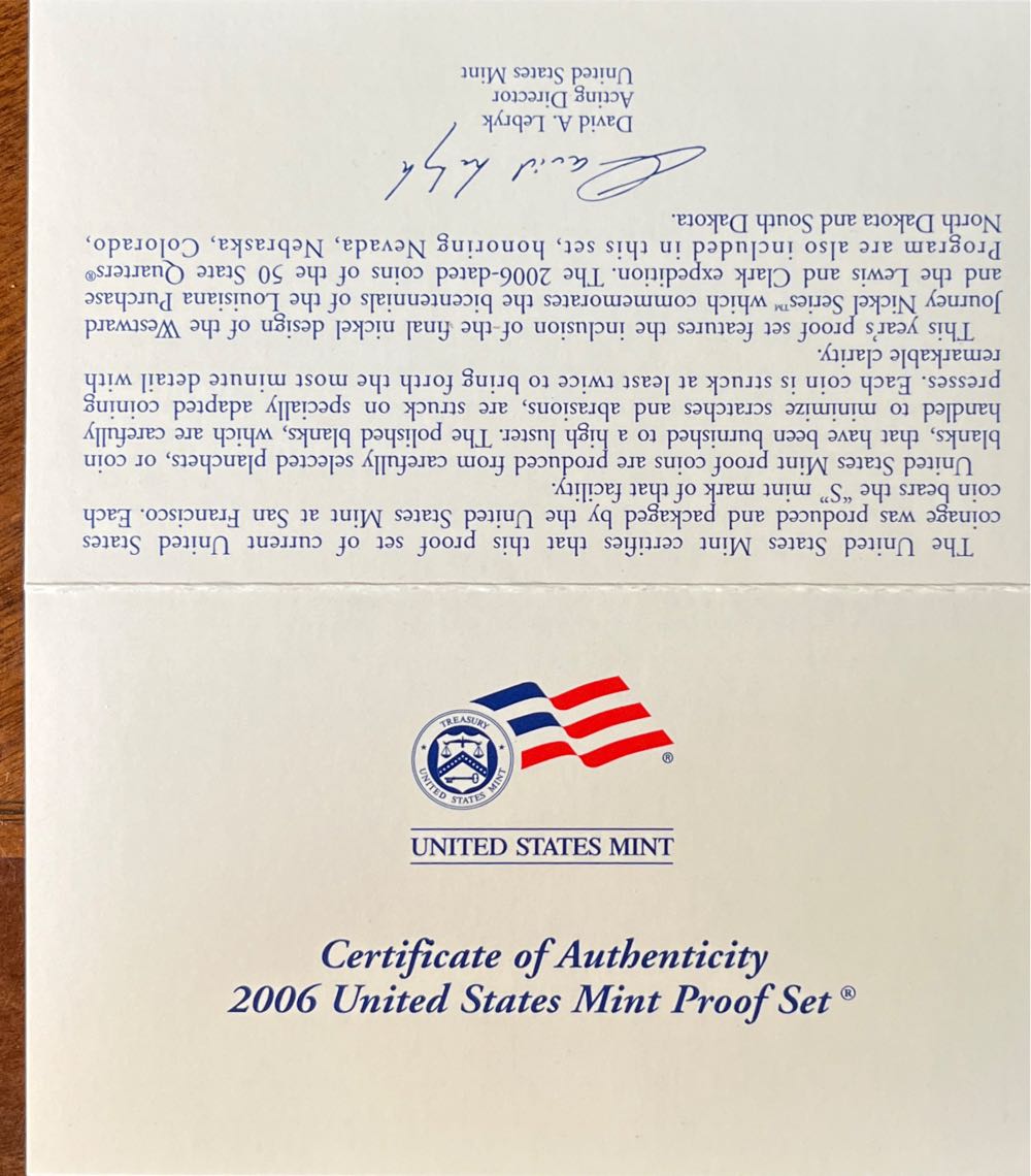 A. 2006 United States Mint Proof Set  coin collectible [Barcode 704785051973] - Main Image 4