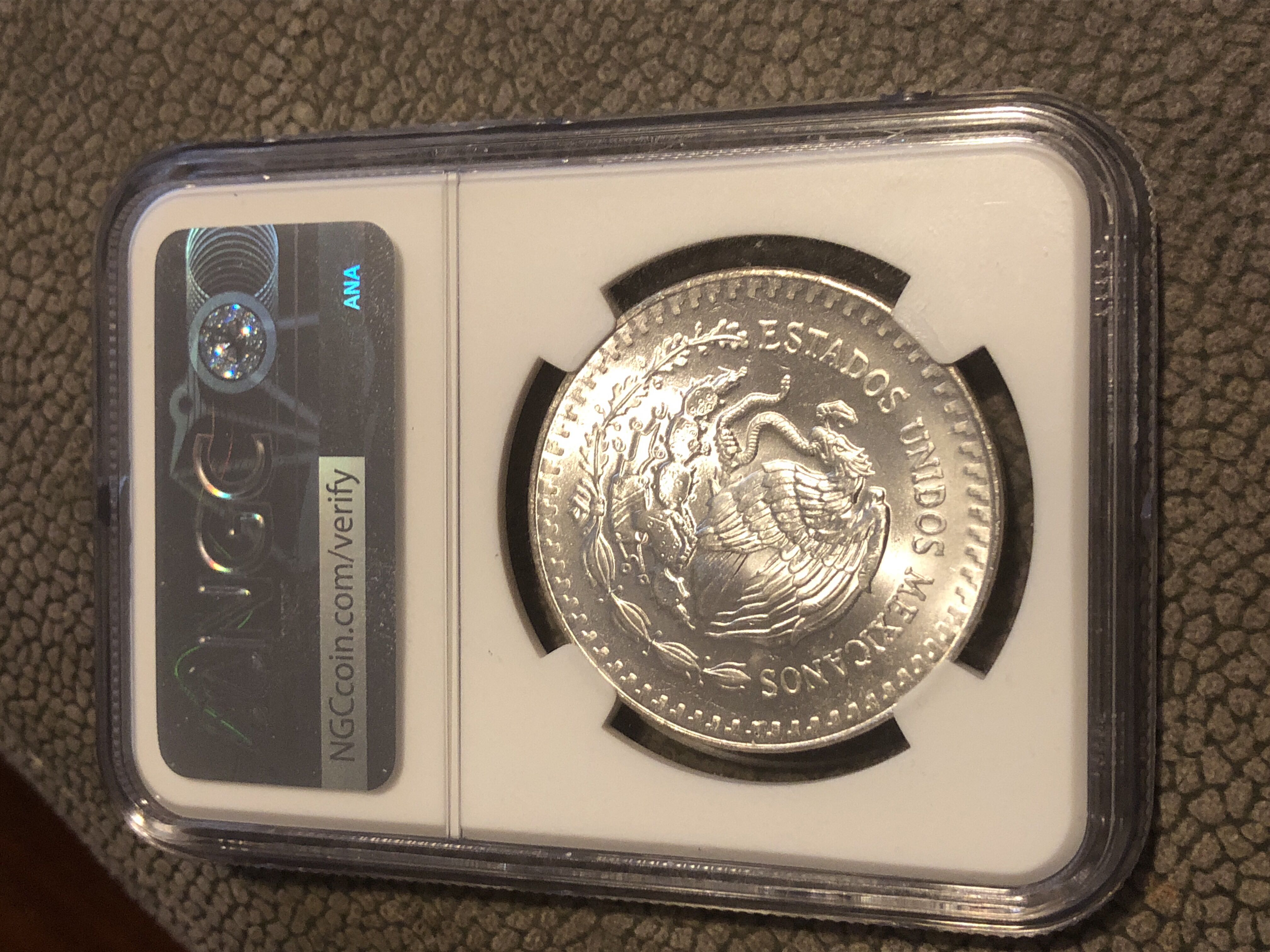 1984 Mo Mexico 1 Onza Silver  coin collectible - Main Image 2