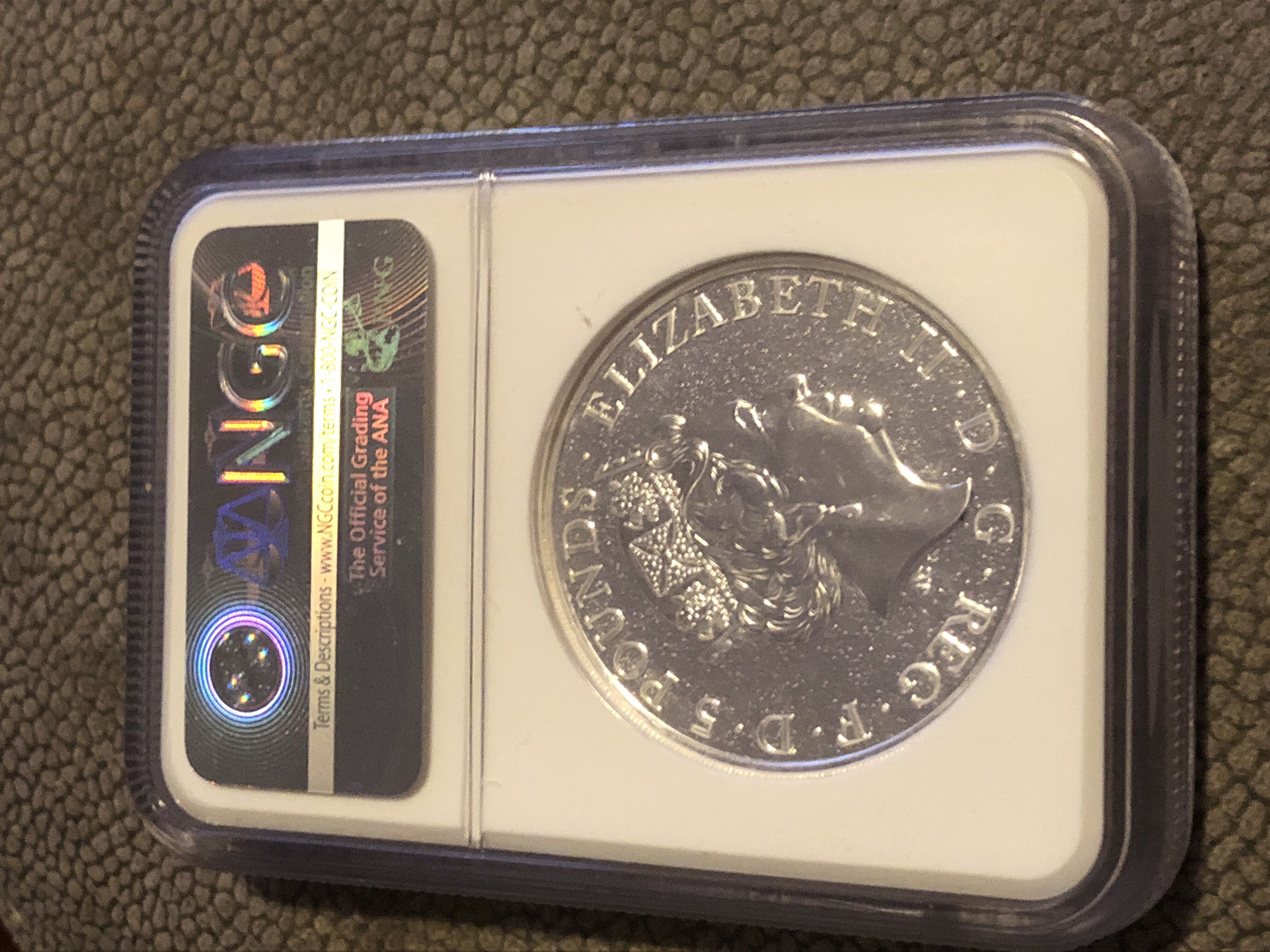 2017 2oz G. Britain S$5 Griffin Of Edward III MS69  coin collectible - Main Image 2