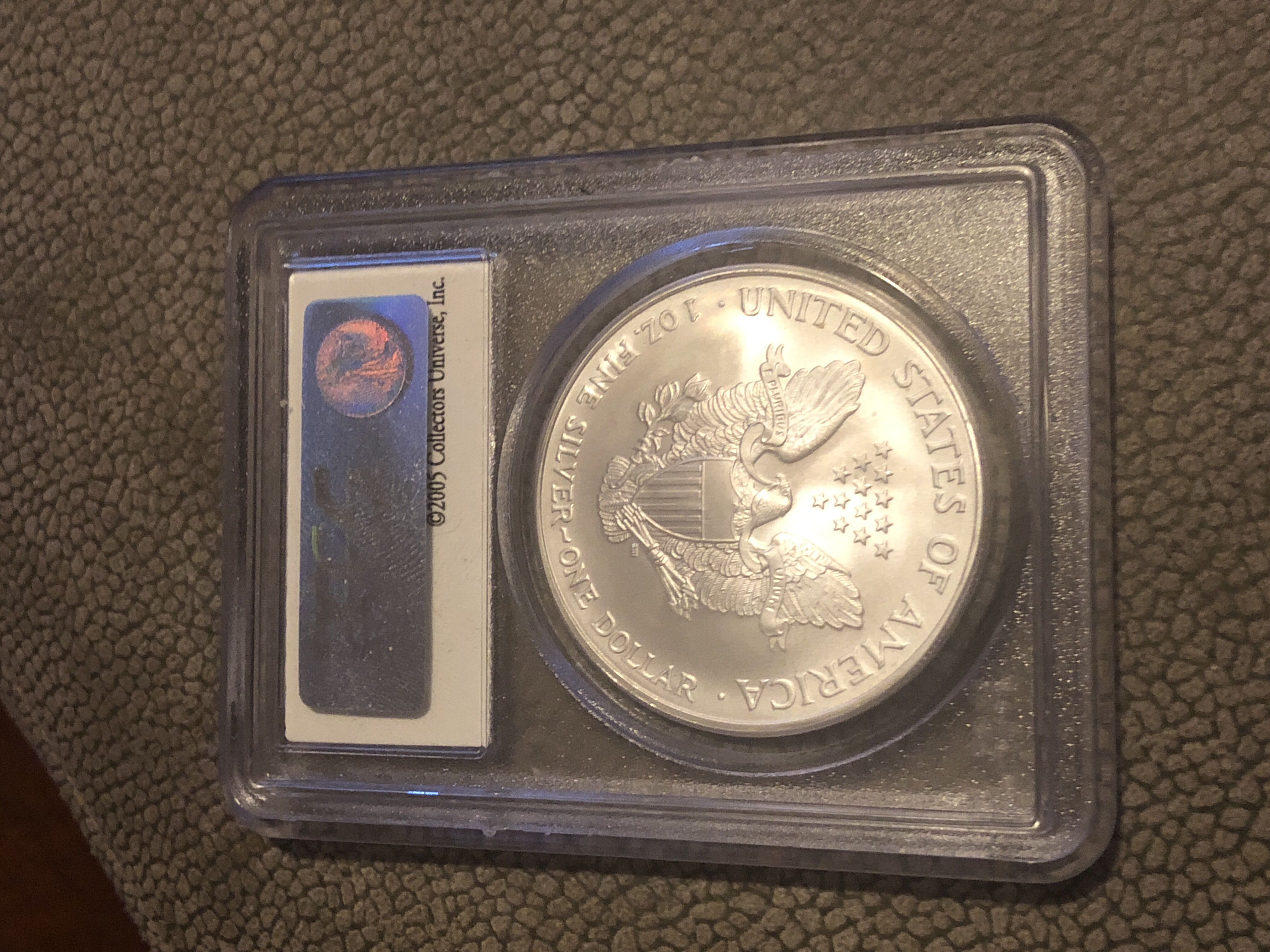 2005 Silver Eagle Gem Brilliant Uncirculated  coin collectible - Main Image 2