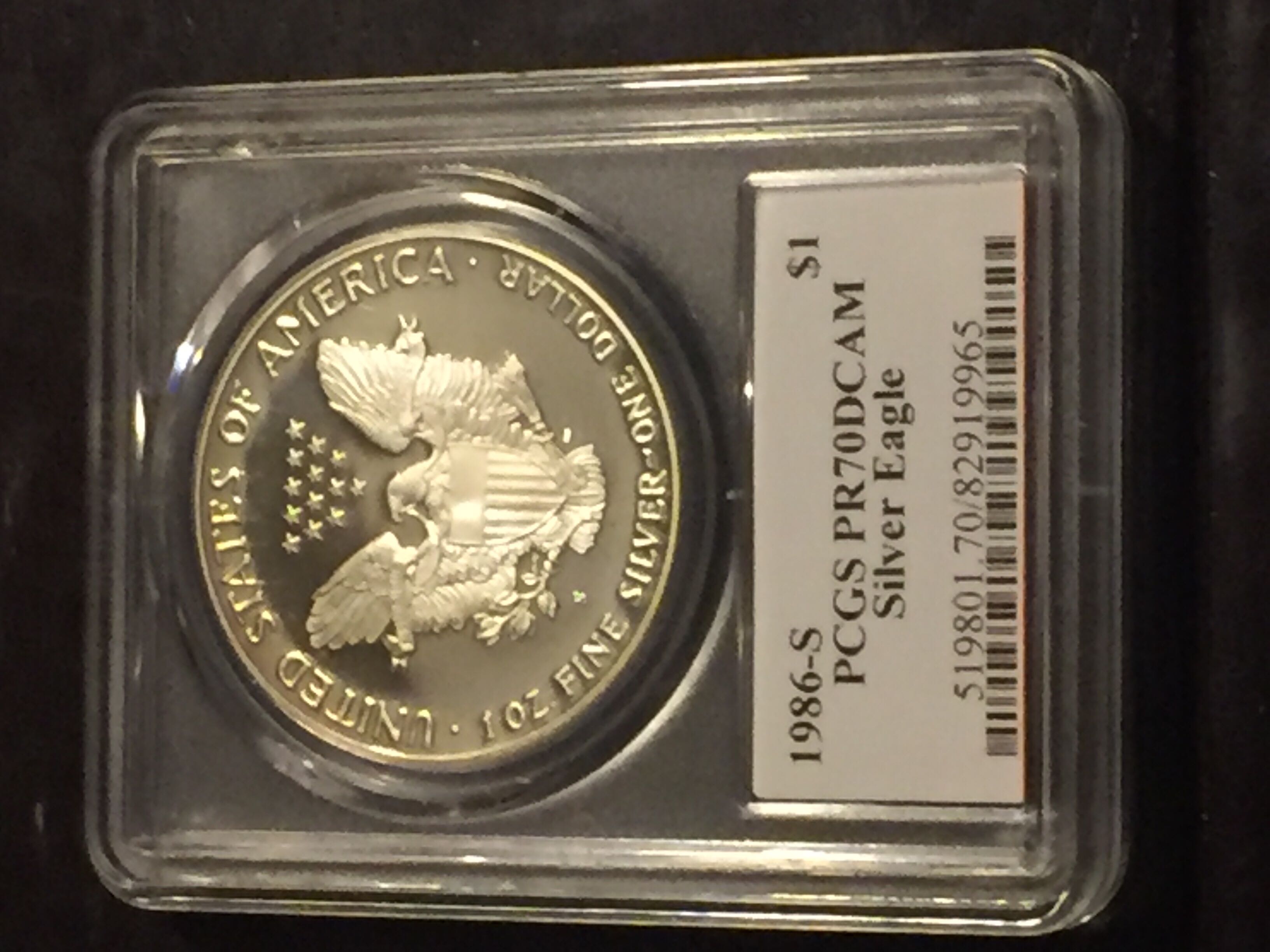 1986 S Silver Eagle  coin collectible - Main Image 2