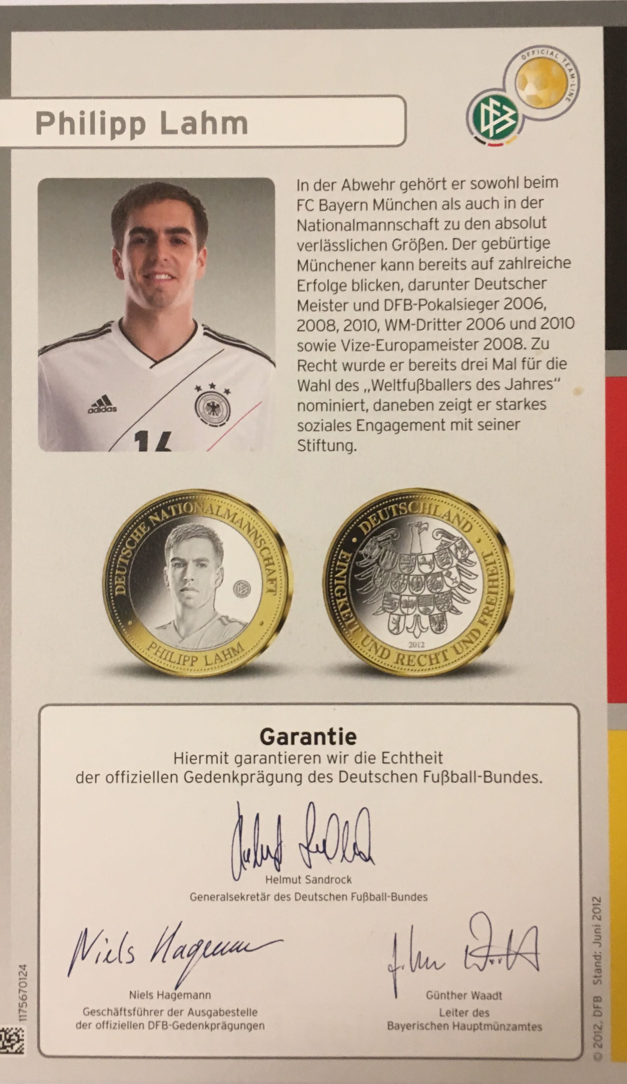 Philipp Lahm  coin collectible [Barcode 1175670108] - Main Image 2