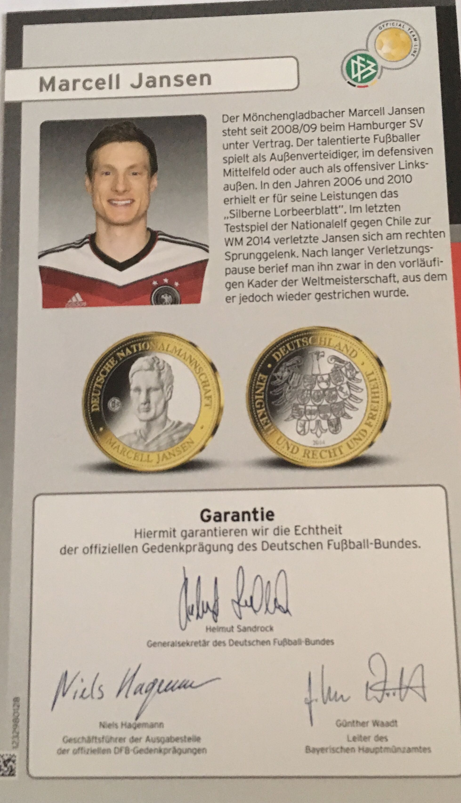 Marcell Jansen   coin collectible [Barcode 1232980102] - Main Image 2