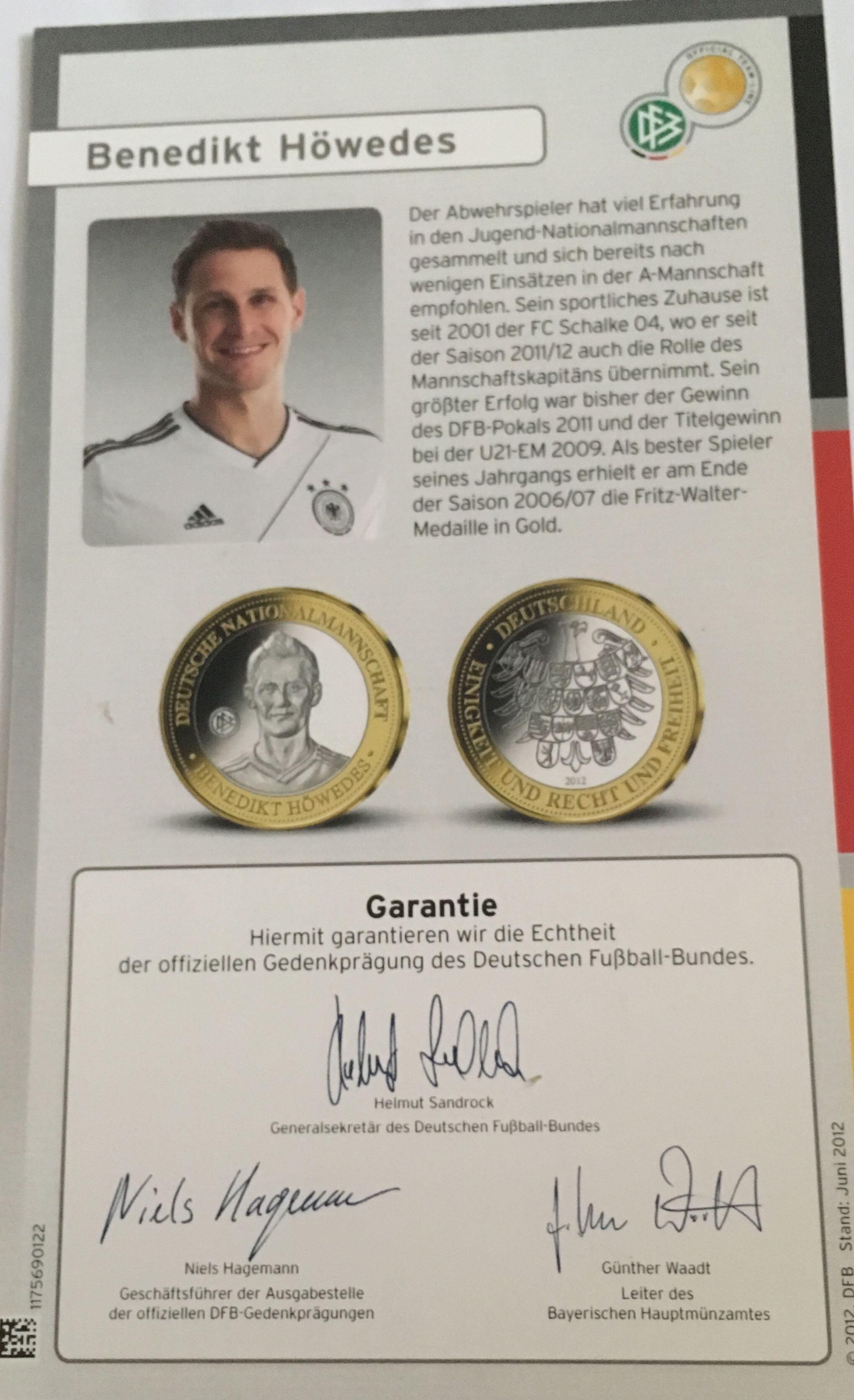Benedikt Höwedes  coin collectible [Barcode 1175690106] - Main Image 2