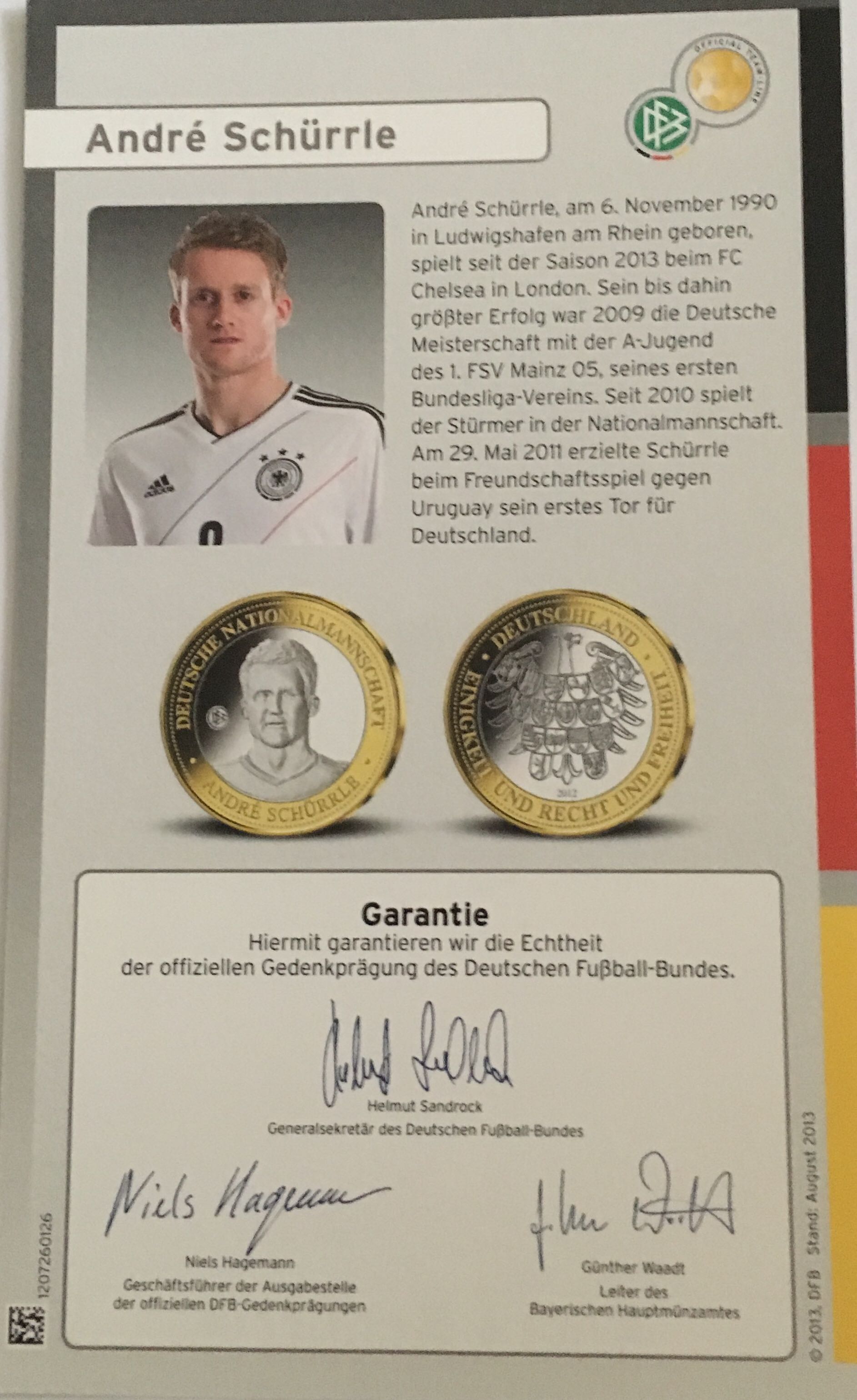 André Schürrle  coin collectible [Barcode 1207260100] - Main Image 2