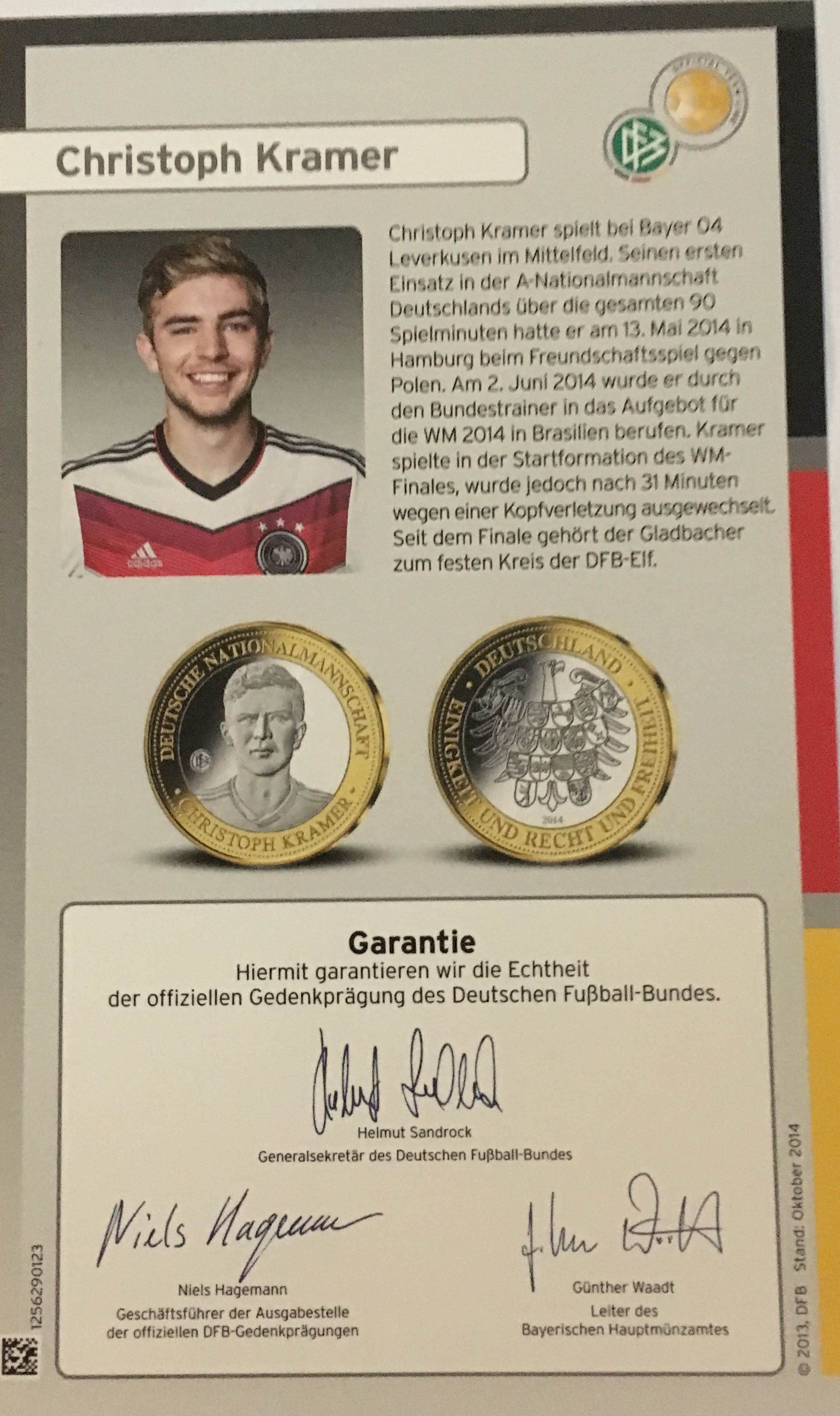 Christoph Kramer   coin collectible [Barcode 1256290107] - Main Image 2