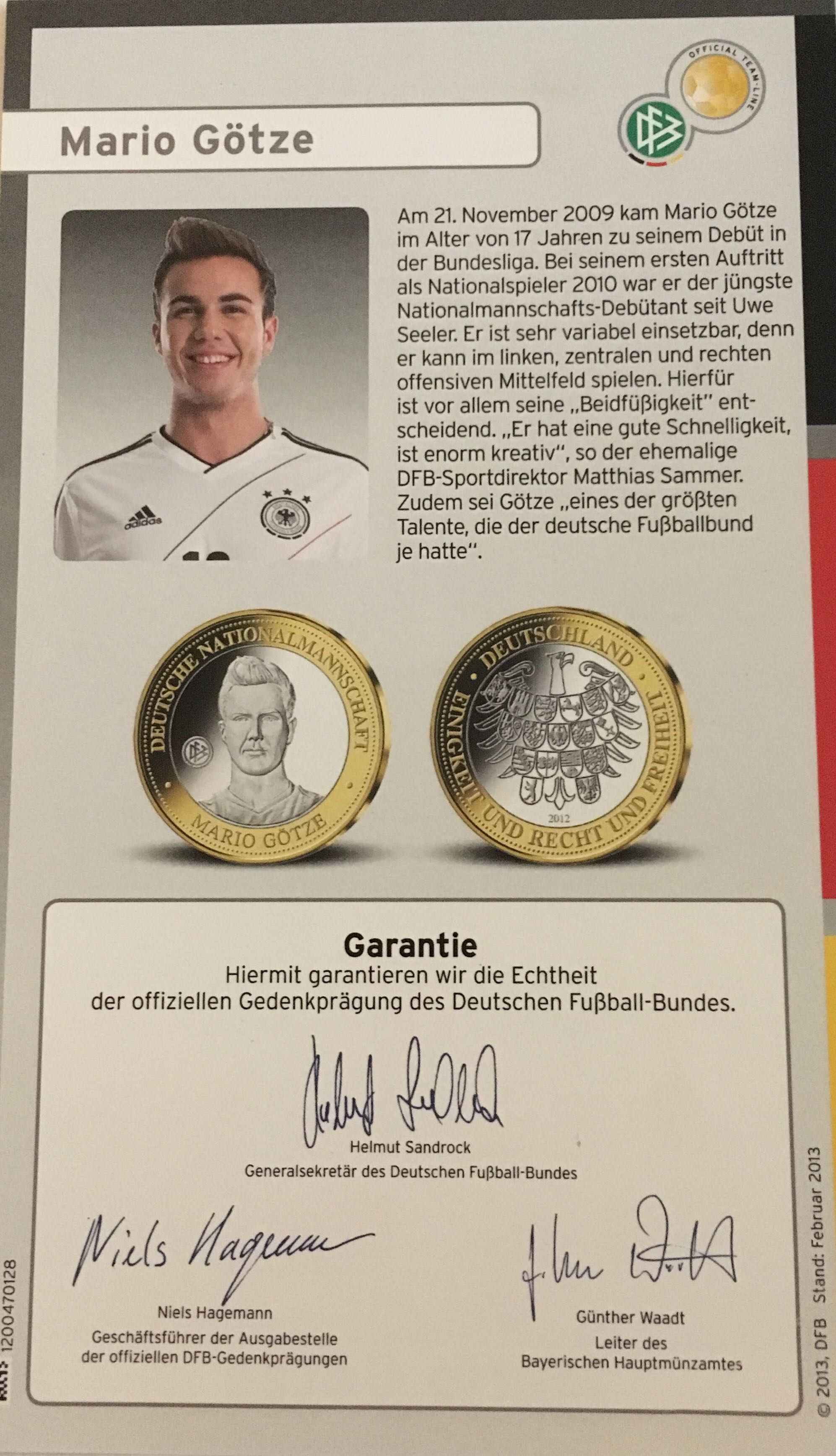 Mario Götze   coin collectible [Barcode 1200470102] - Main Image 2