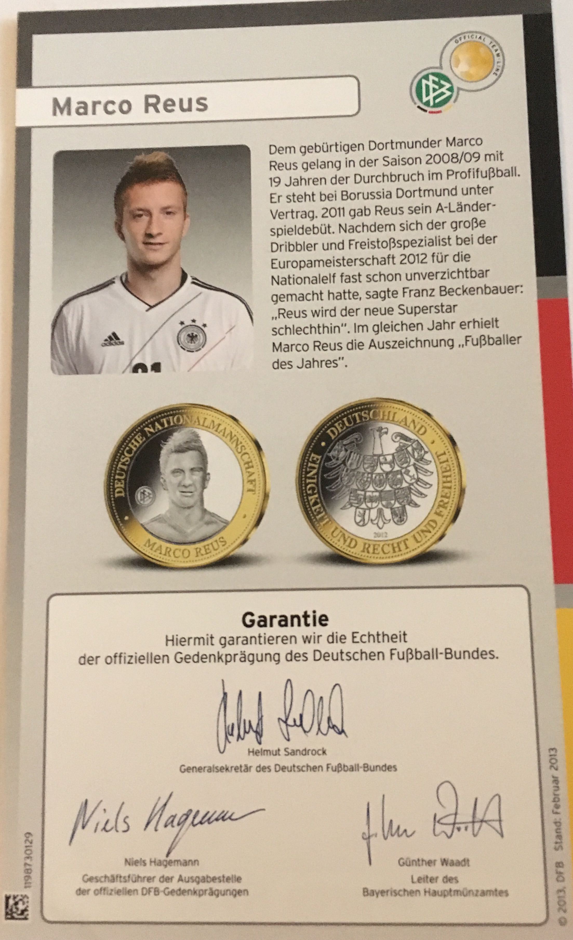 Marco Reus   coin collectible [Barcode 1198730103] - Main Image 2