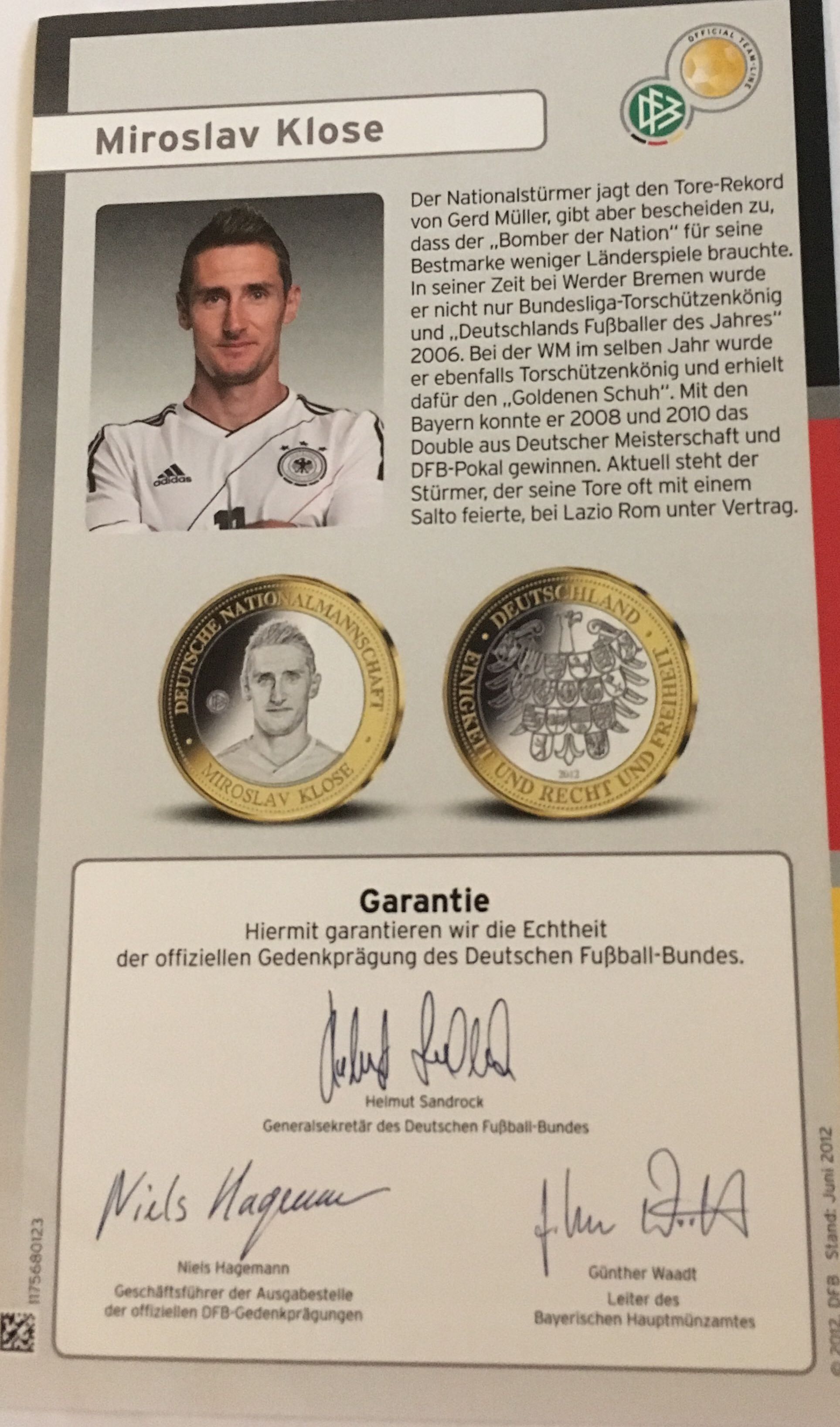 Miroslav Klose   coin collectible [Barcode 1175680107] - Main Image 2