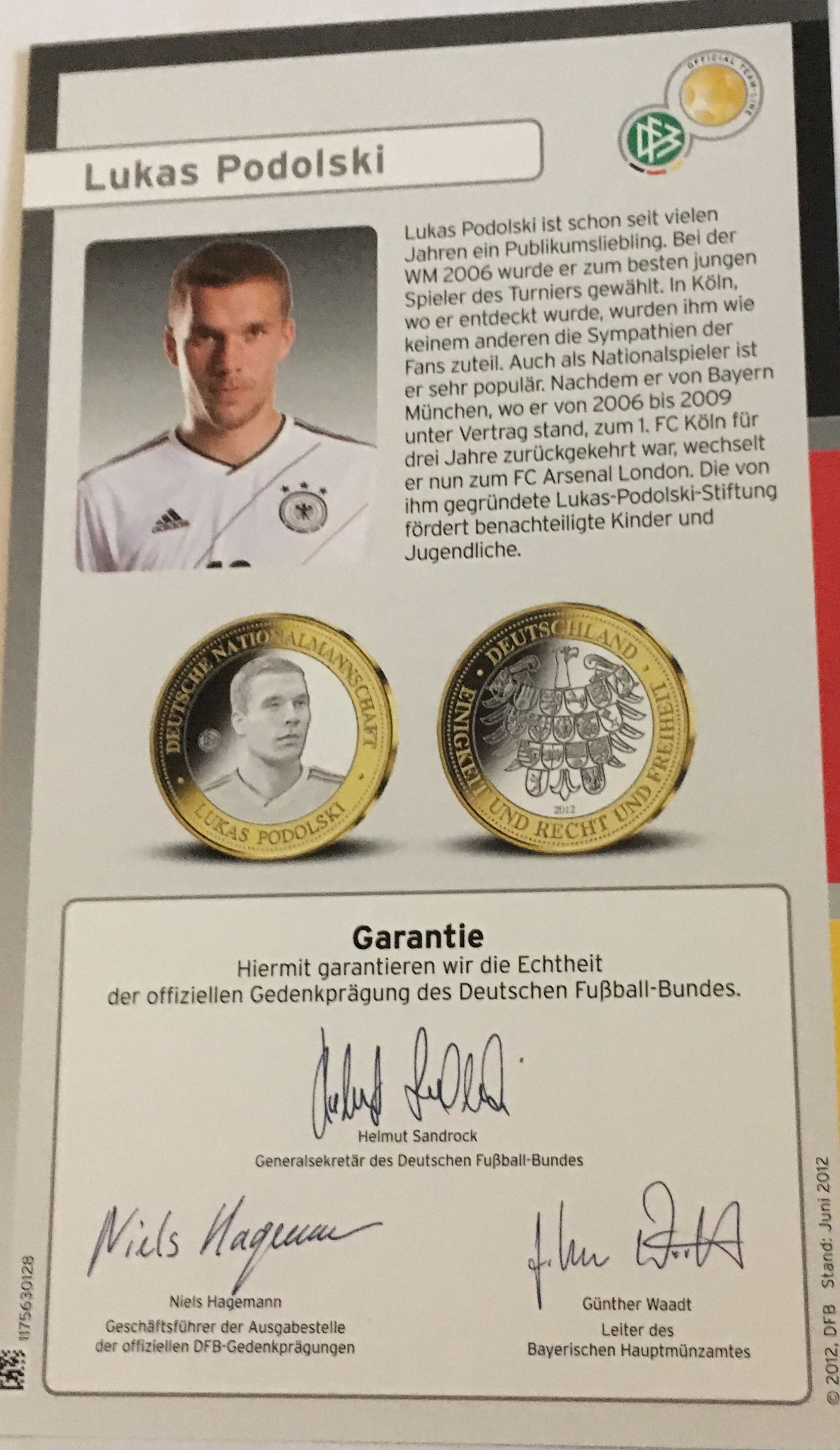 Lukas Podolski  coin collectible [Barcode 1175630102] - Main Image 2