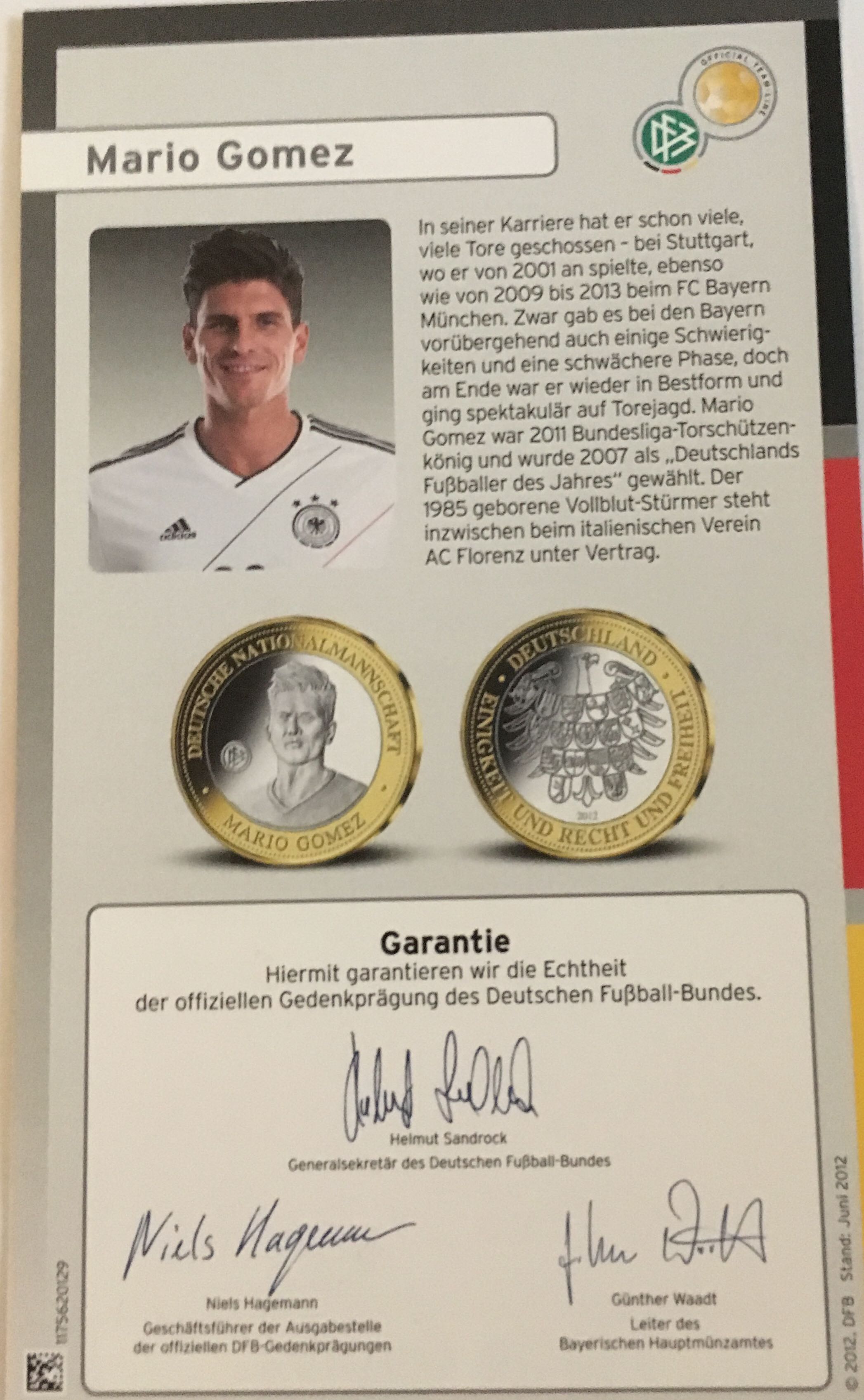 Mario Gomez   coin collectible [Barcode 1175620103] - Main Image 3