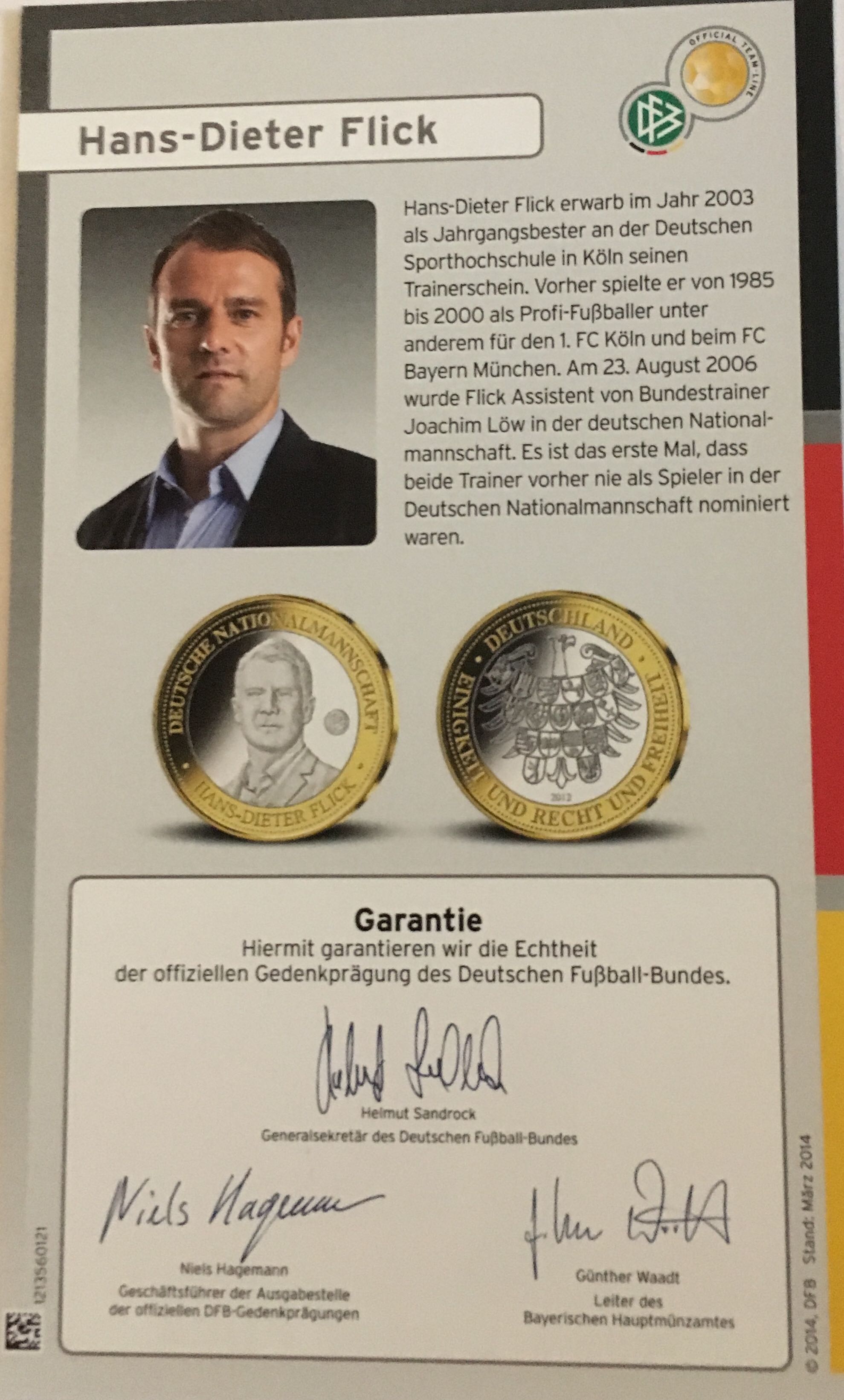 Hans-Dieter Flick   coin collectible [Barcode 1213560105] - Main Image 2