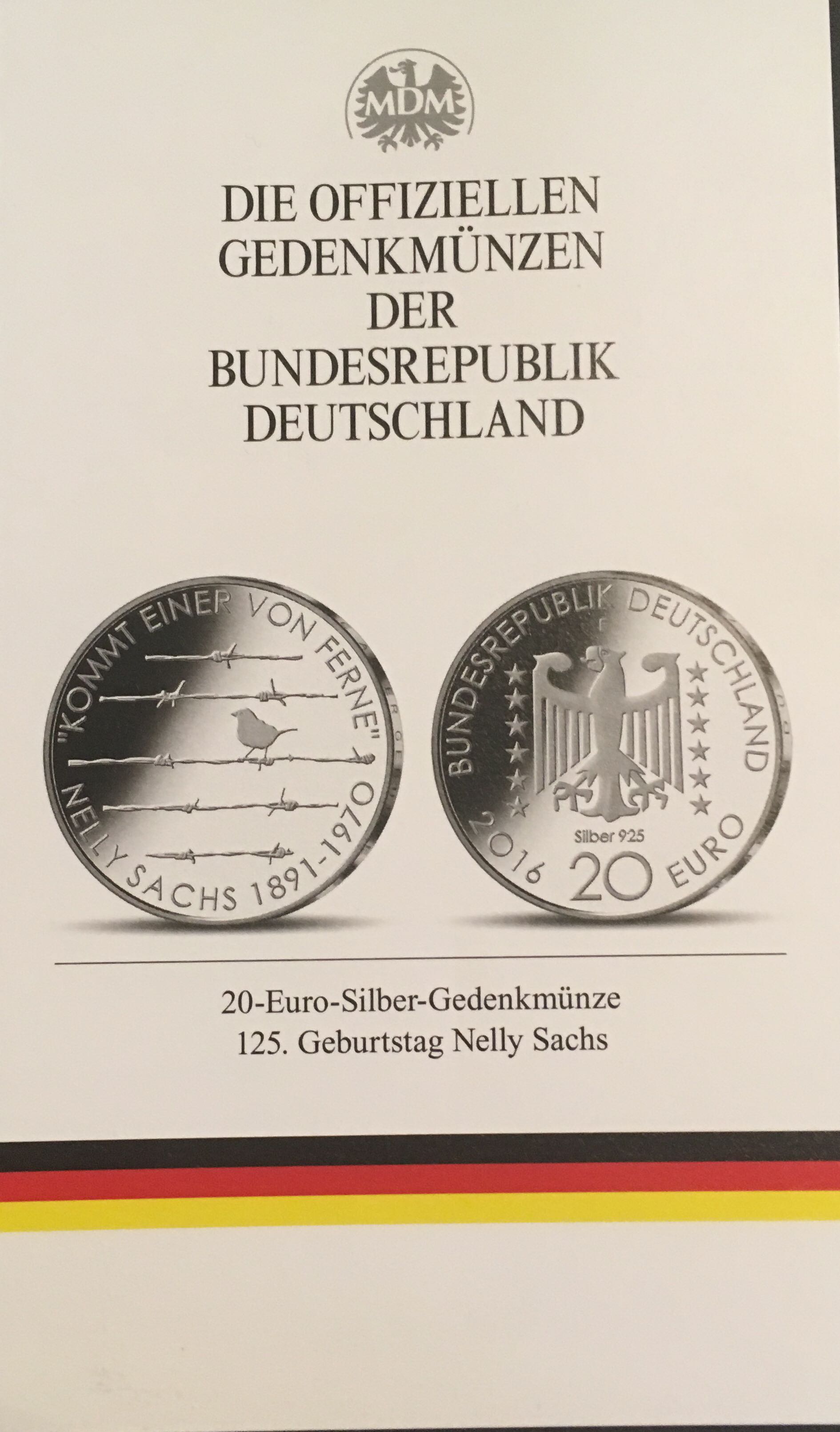 125. Geburtstag Nelly Sachs   coin collectible - Main Image 2