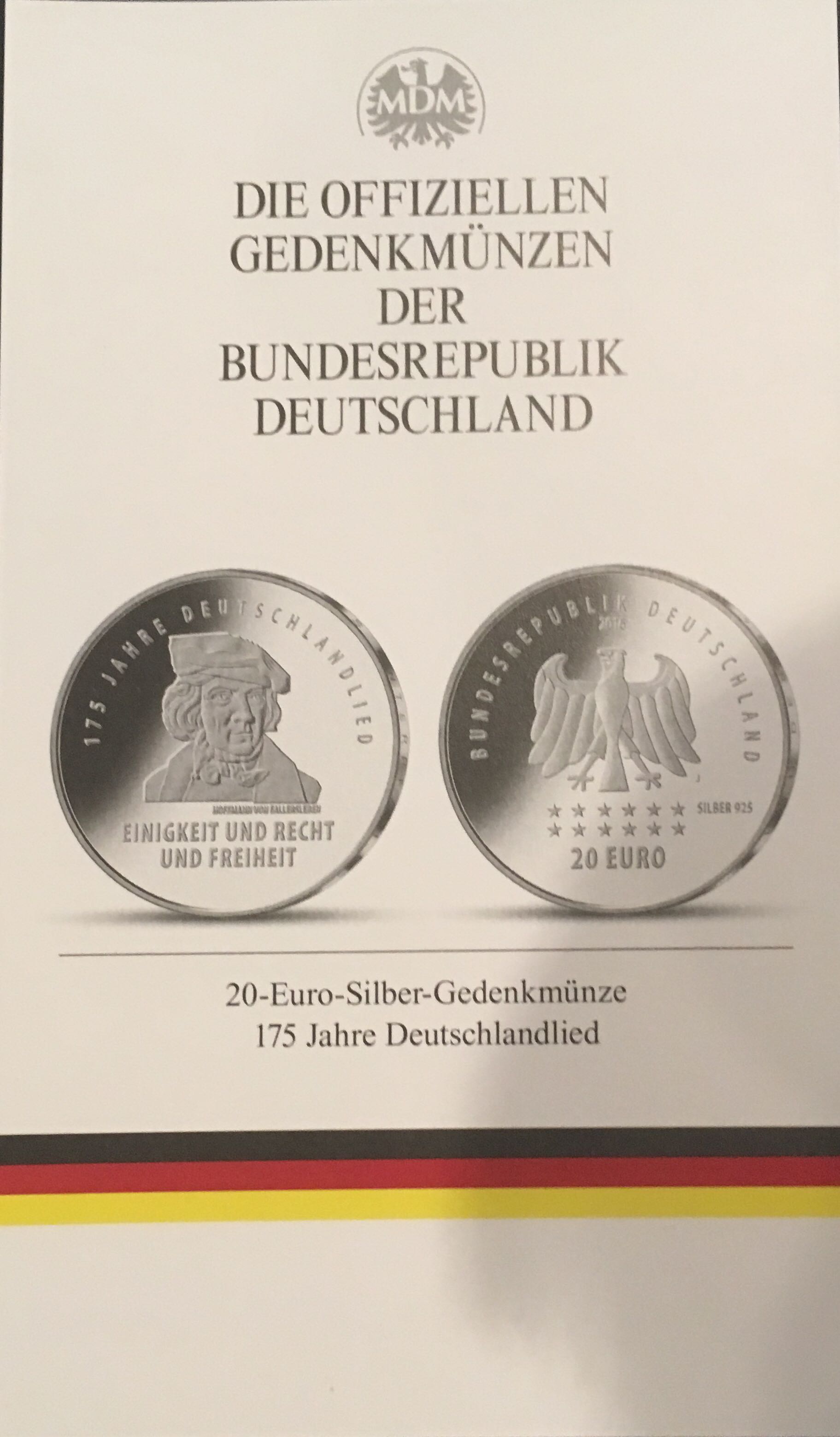 175 Jahre Deutschlandlied  coin collectible - Main Image 2