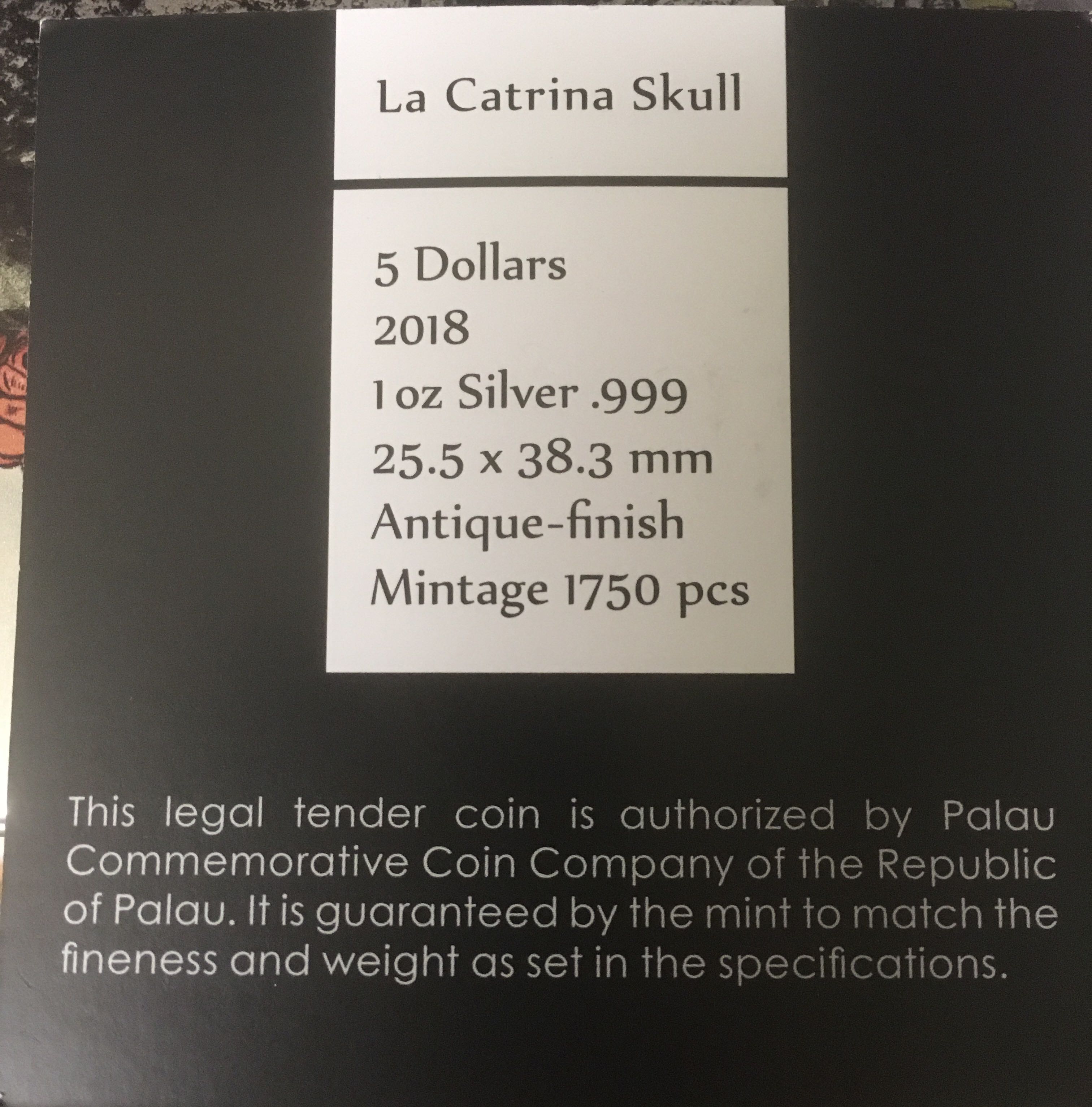 Day Of The Dead 1oz Skull  coin collectible - Main Image 4