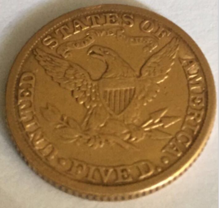 1882 $5 Quarter Eagle coin collectible - Main Image 2