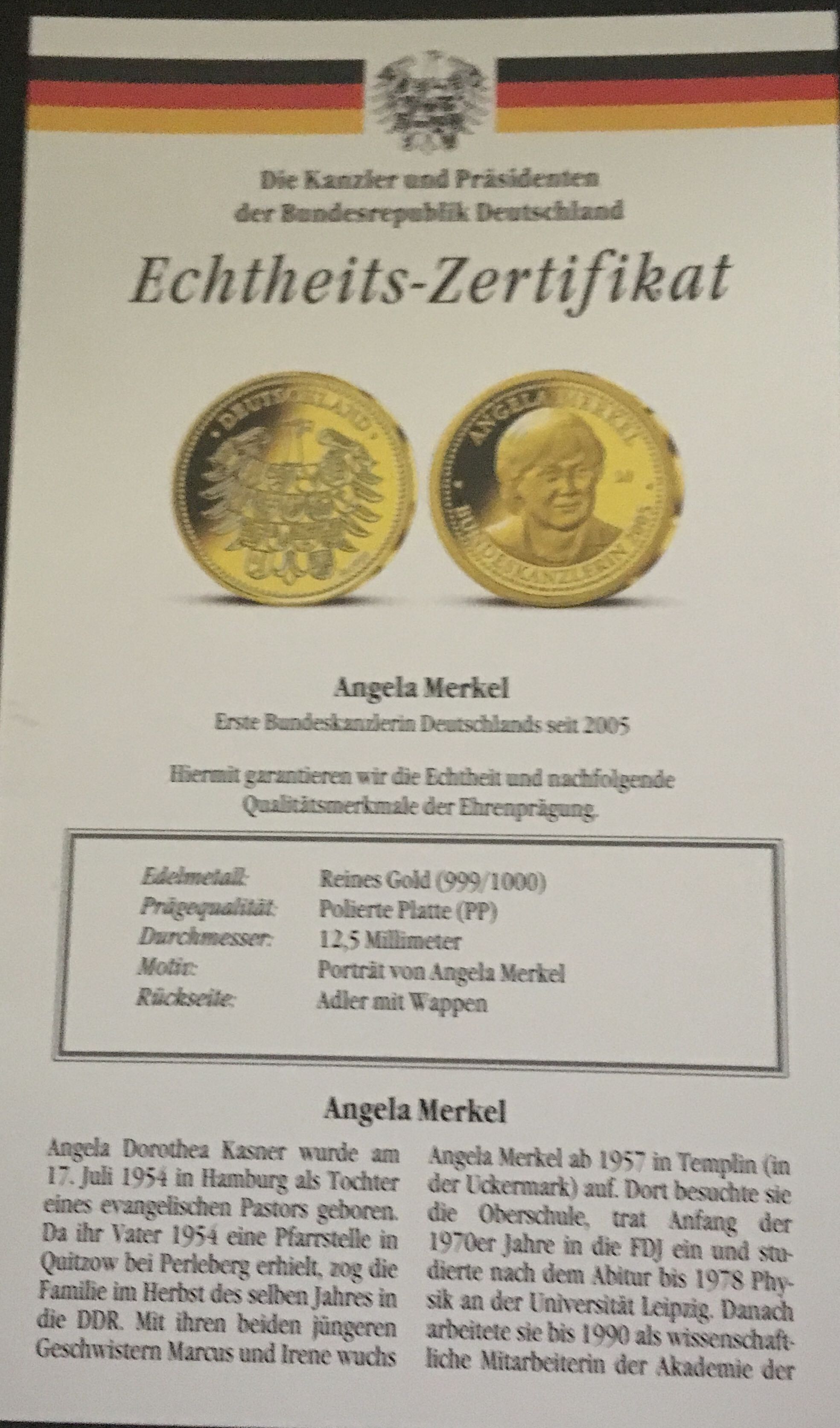 Angela Merkel  coin collectible - Main Image 2