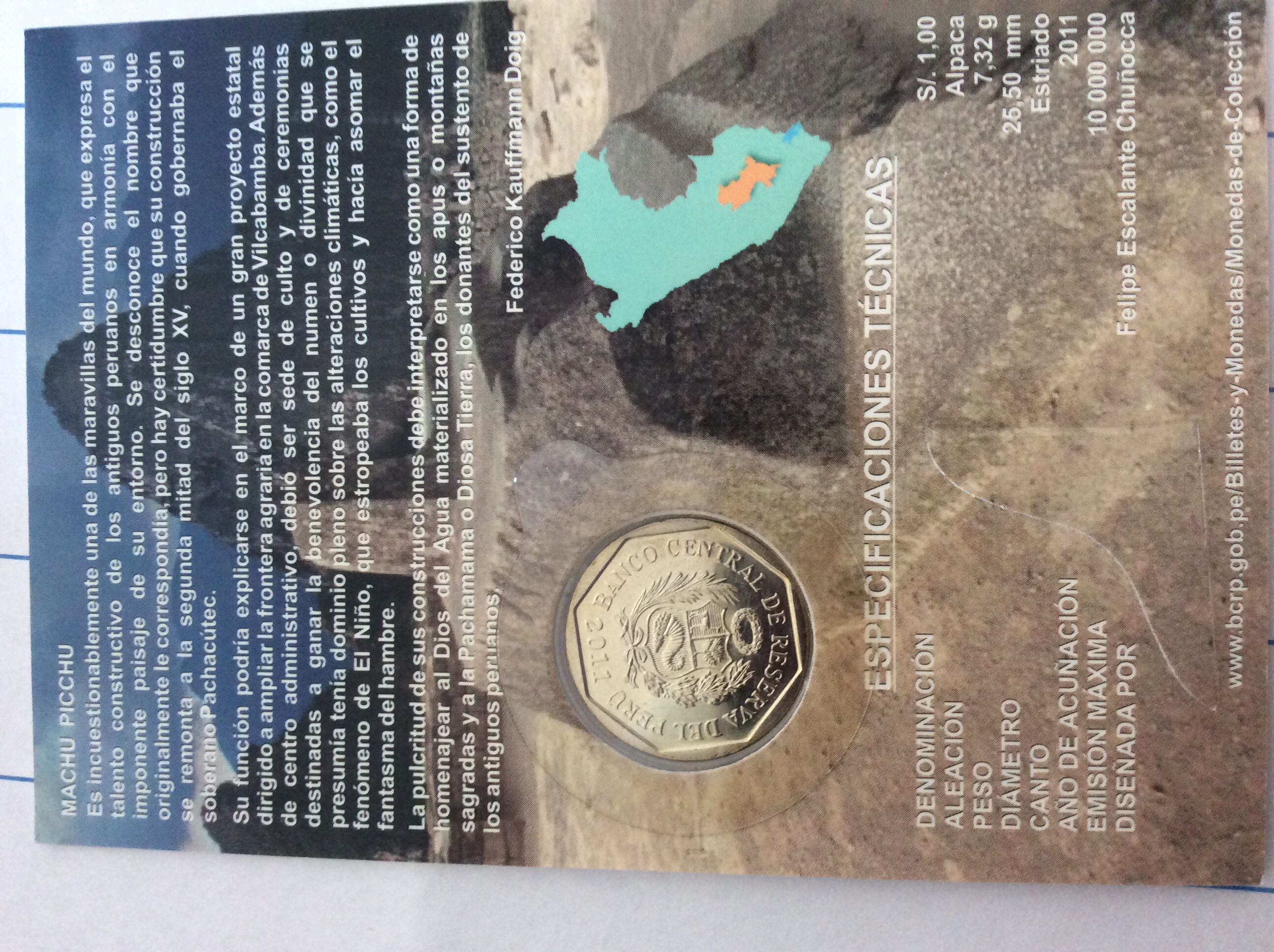 Serie Numismática Riqueza Y Orgullo Del Perú  coin collectible - Main Image 2