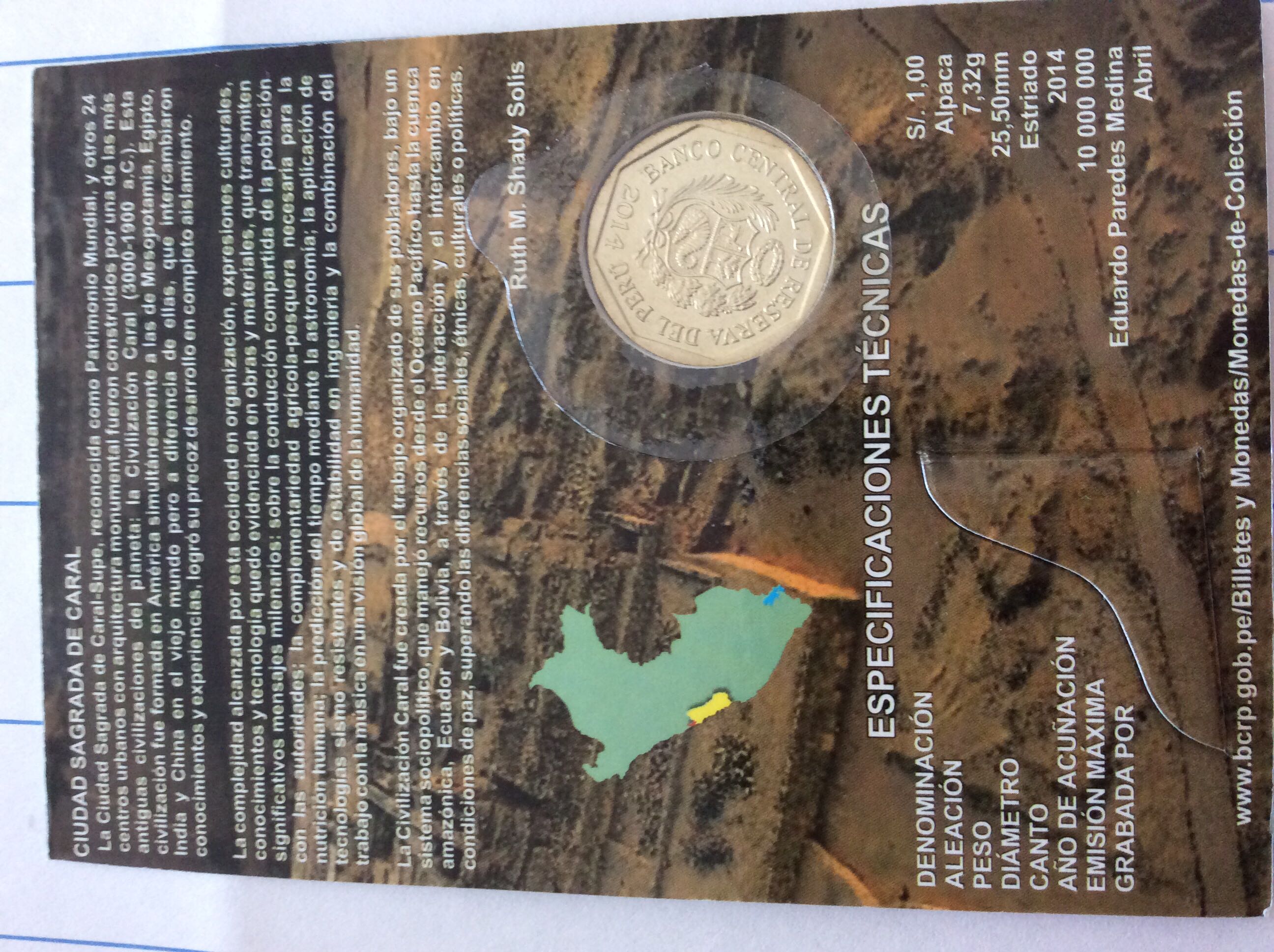 Serie Numismática Riqueza Y Orgullo Del Perú  coin collectible - Main Image 2