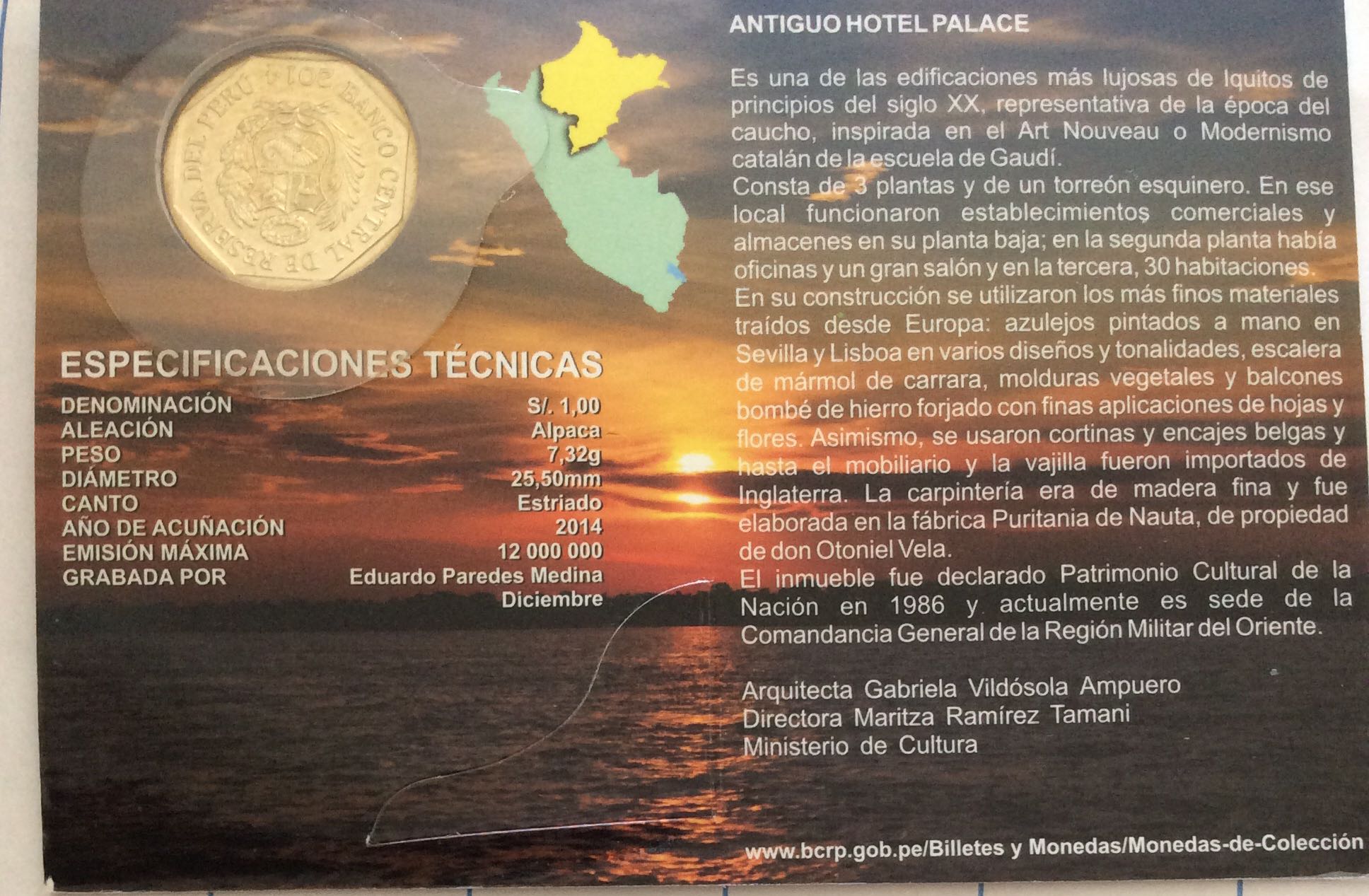 Serie Numismática Riqueza Y Orgullo Del Perú  coin collectible - Main Image 2