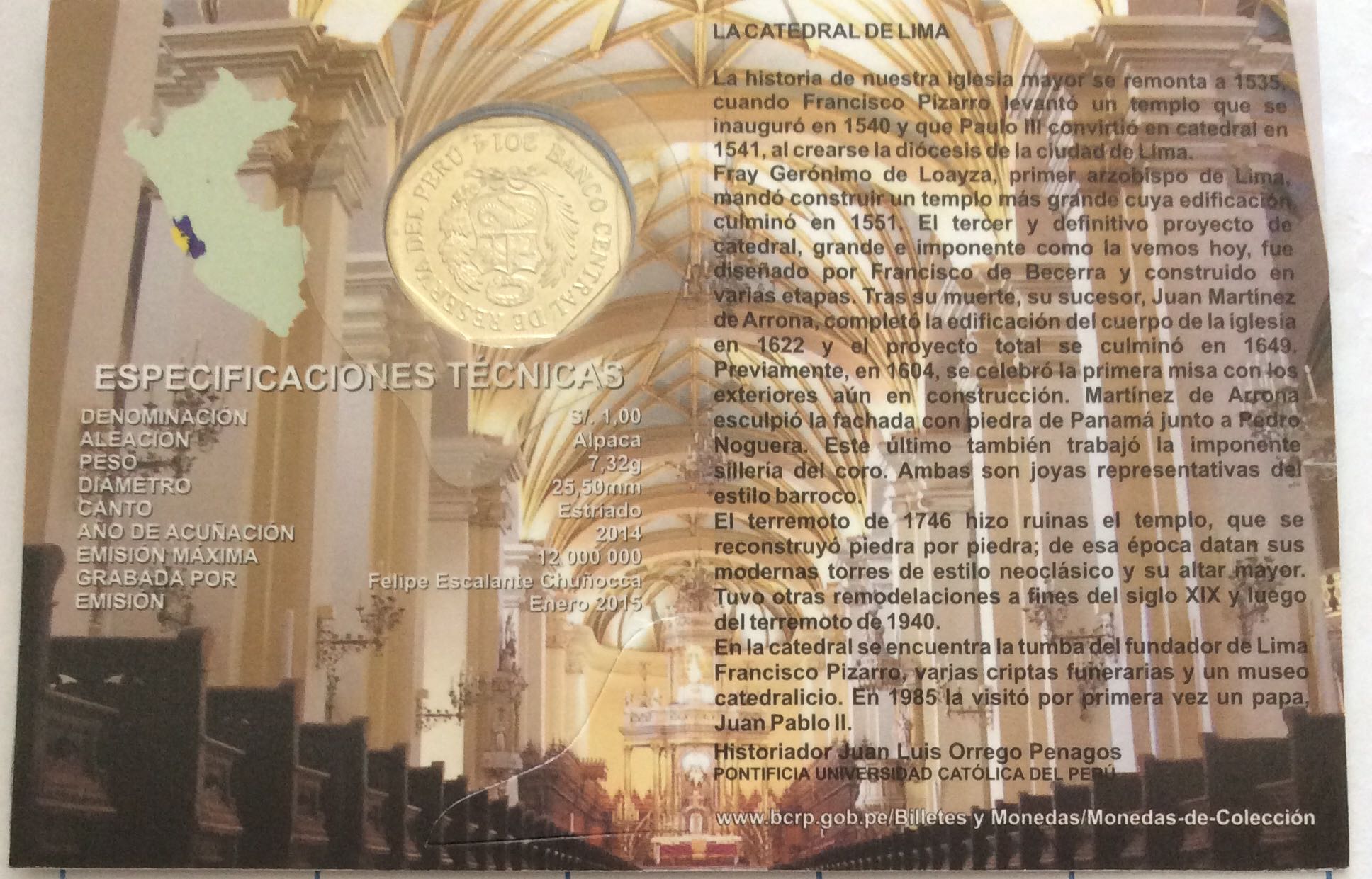 Serie Numismática Riqueza Y Orgullo Del Perú  coin collectible - Main Image 2