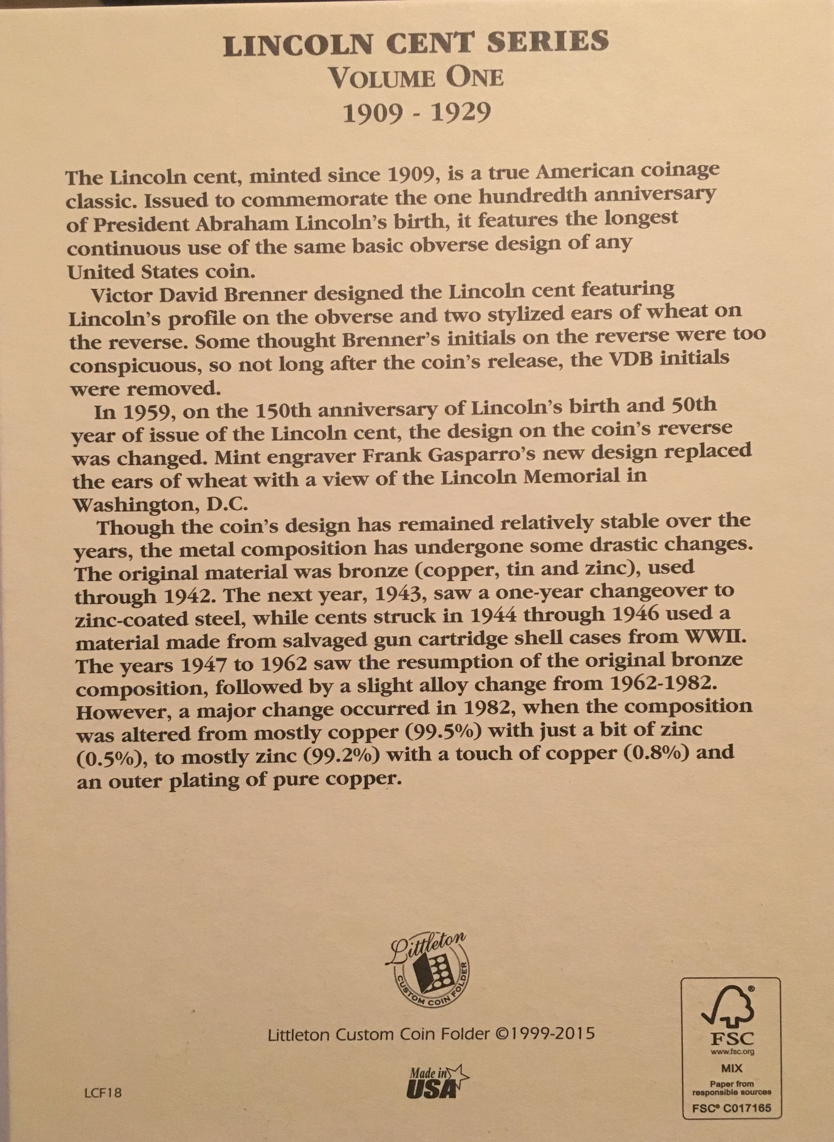 Lincoln Cents Volume One 1909-1929  coin collectible [Barcode 9781930848030] - Main Image 4