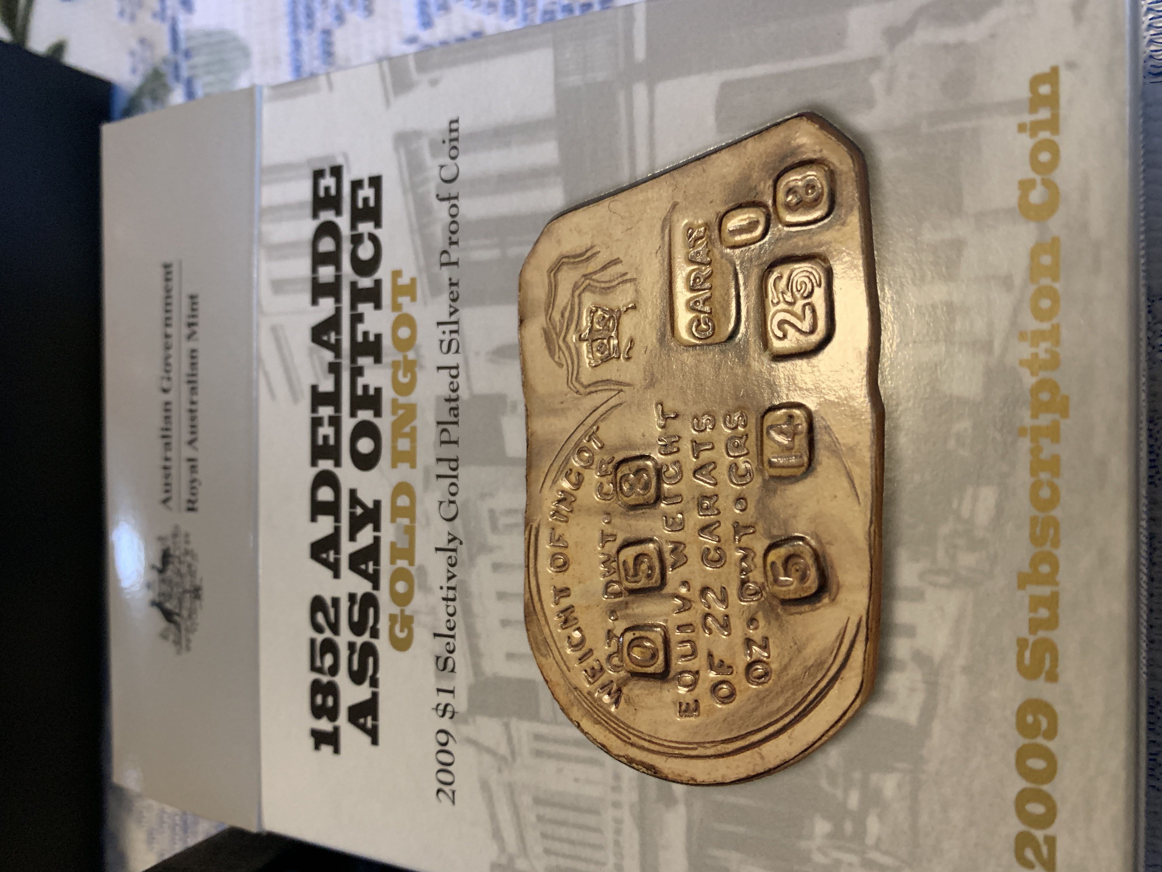 1852 Adelaide Assay Office Gold Ingot  coin collectible [Barcode 9314688019744] - Main Image 2