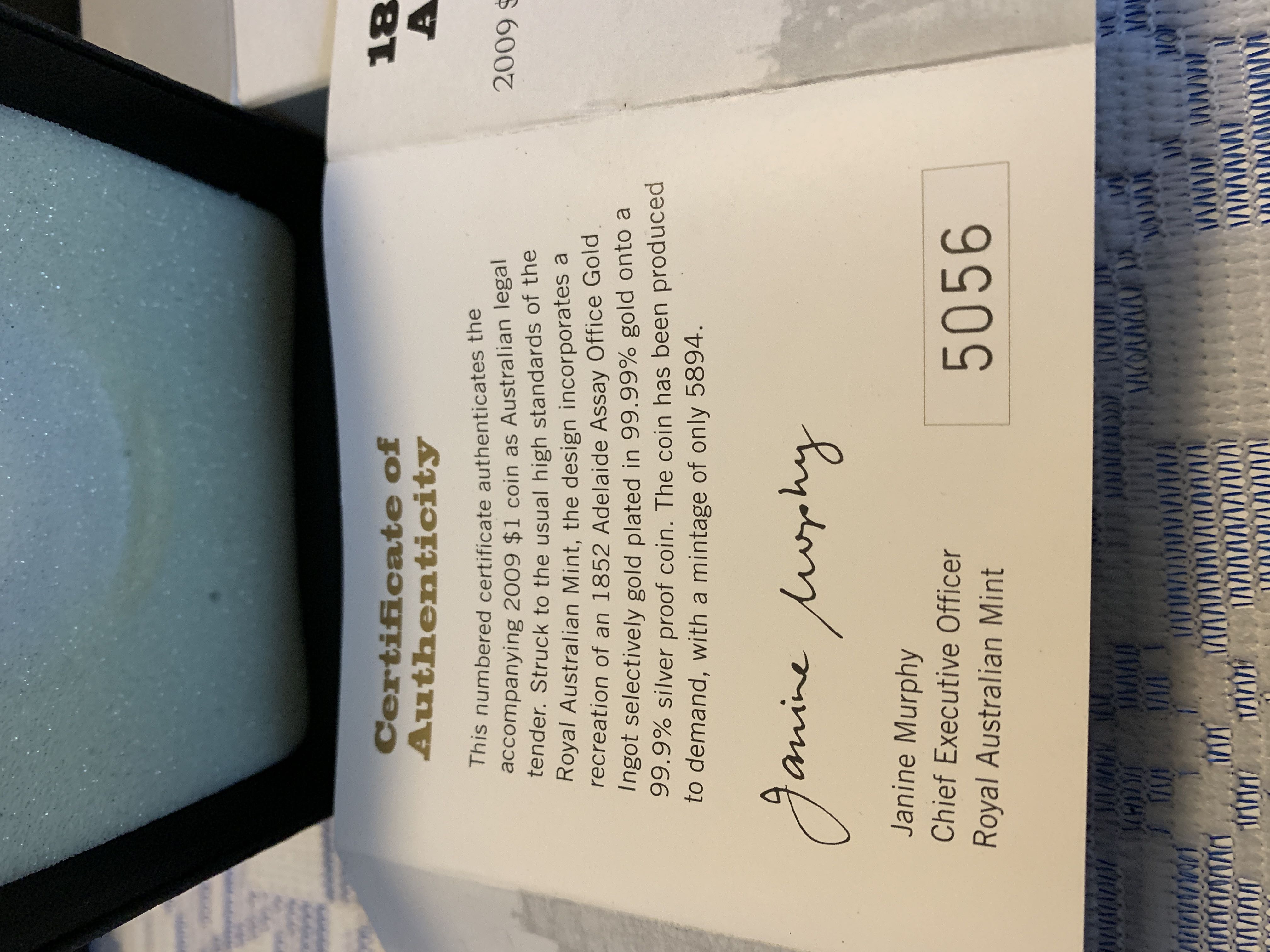 1852 Adelaide Assay Office Gold Ingot  coin collectible [Barcode 9314688019744] - Main Image 3