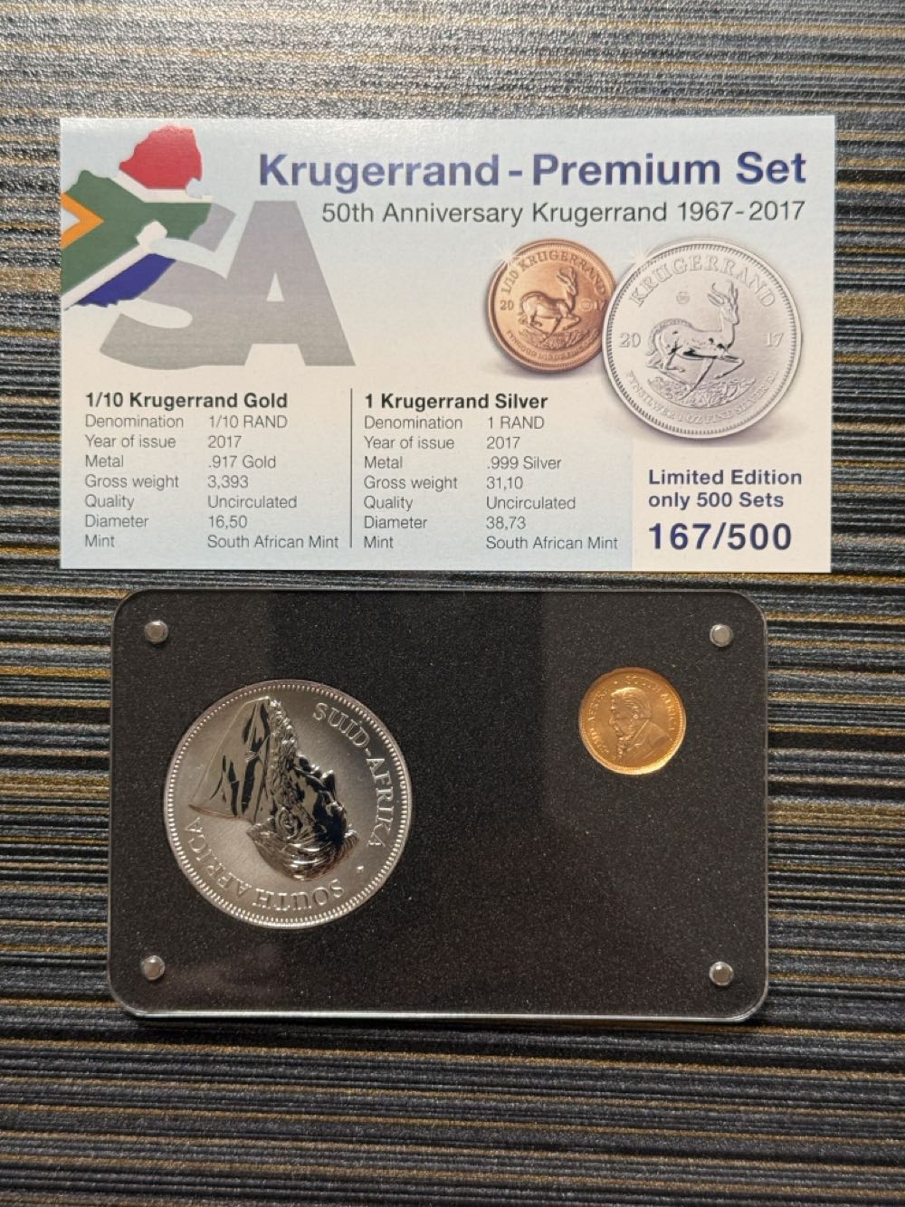 Krugerrand 2017 Premium Set 50th Anniversary Krugerrand 1967-2017 167/500  coin collectible - Main Image 3