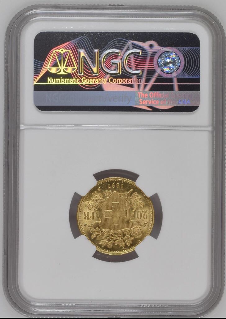 1897B Switzerland 20 Francs  coin collectible - Main Image 2