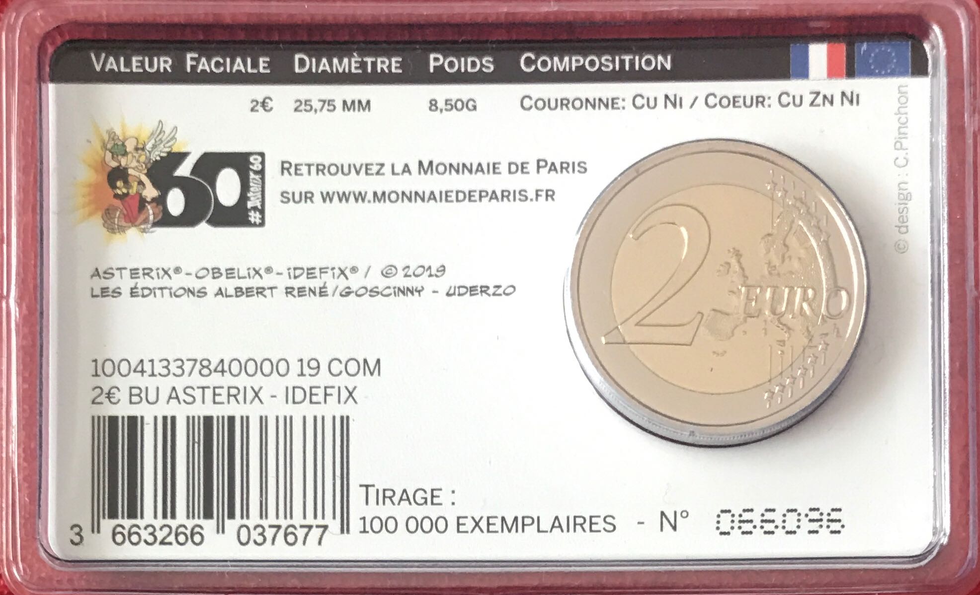France 2 Euro 2019 - Asterix  coin collectible [Barcode 3663266037677] - Main Image 4
