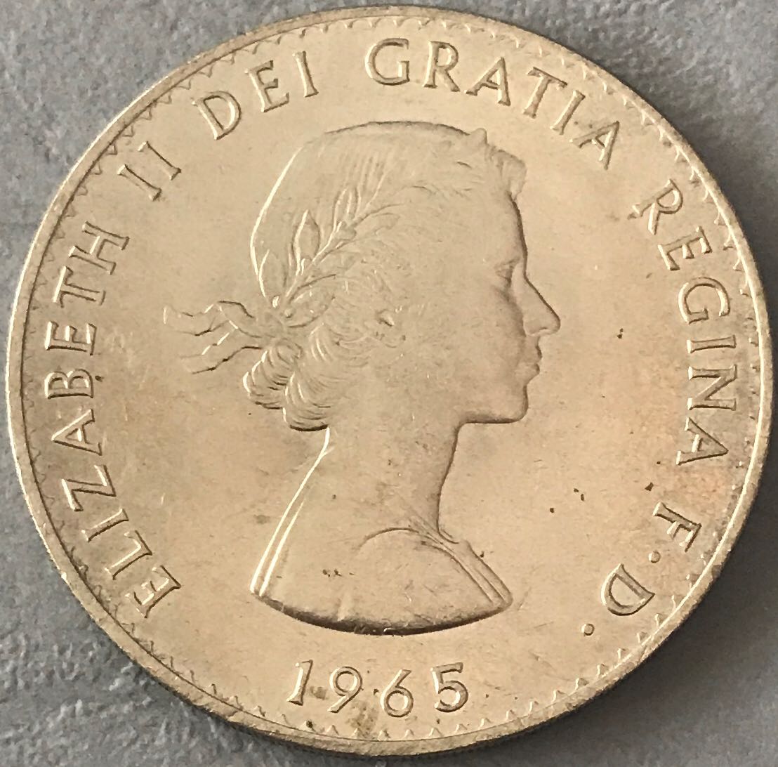 United Kingdom 1 Crown 1965 - Elizabeth II - Churchill  coin collectible - Main Image 2