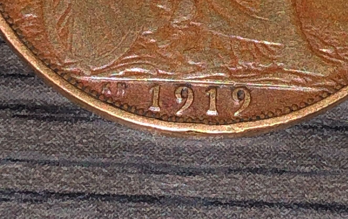1919 KN British Penny  coin collectible - Main Image 3