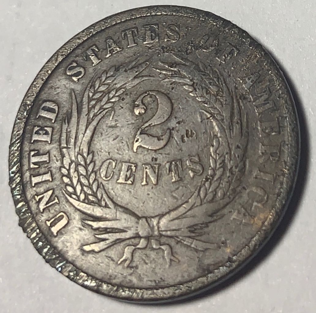 Two Cent Piece, Small Shield, 1864  coin collectible - Main Image 2