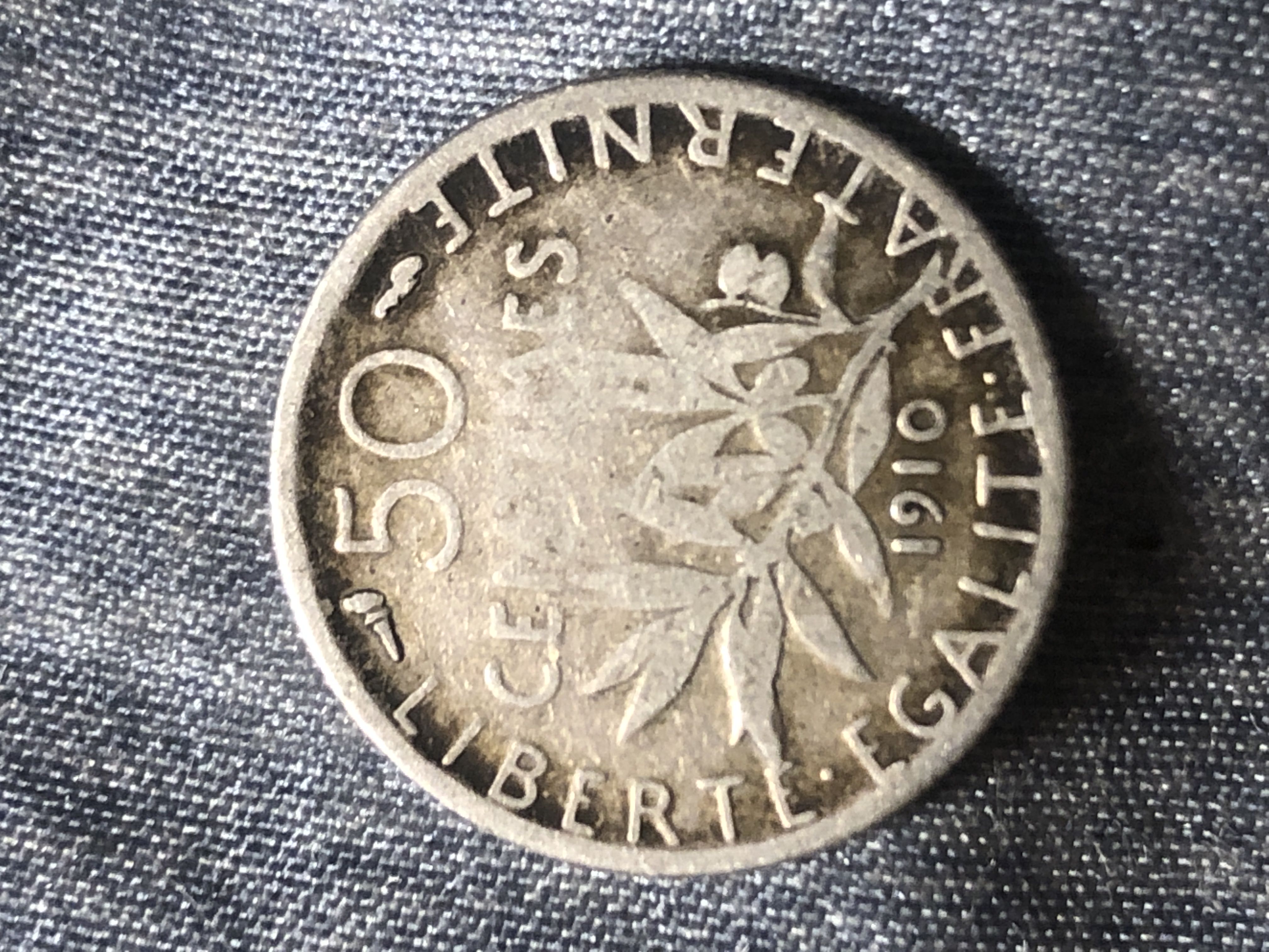 1910 French 50 Cents  coin collectible - Main Image 2