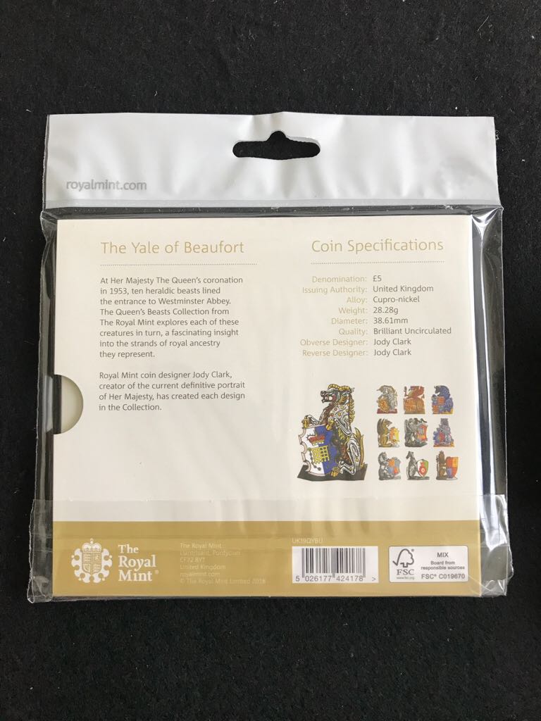 Queens Beasts 2019 - The Yale of Beaufort Brilliant Uncirculated  coin collectible - Main Image 2