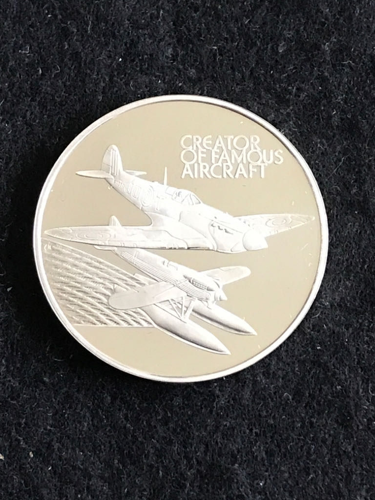 R J Mitchell Proof Centenary Medal  coin collectible - Main Image 2