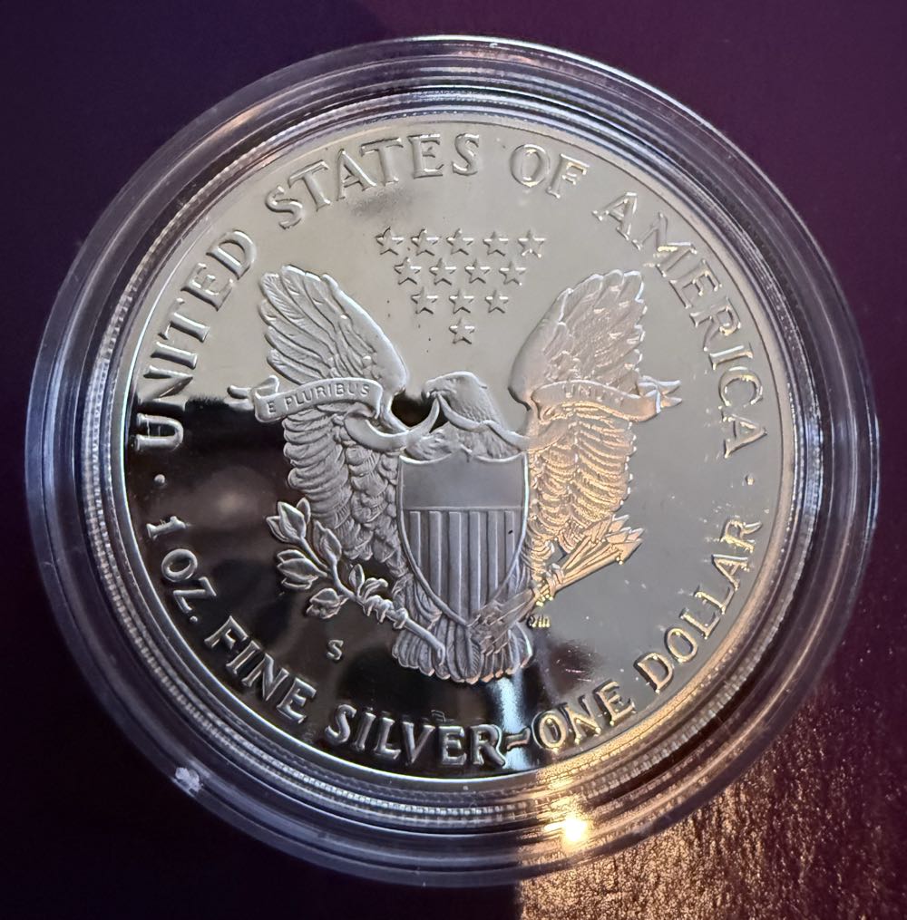1990-S 1 oz Proof Silver American Eagle (w/Box & COA)  coin collectible - Main Image 2