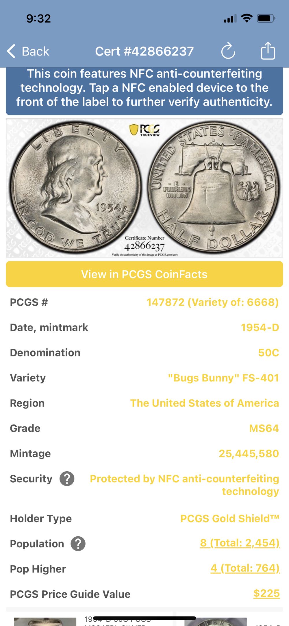 Franklin Half 1954-D (Bugs Bunny)  coin collectible - Main Image 3