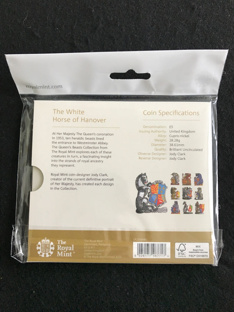 Queens Beasts 2020 - The White Horse Of Hanover Brilliant Uncirculated  coin collectible - Main Image 2
